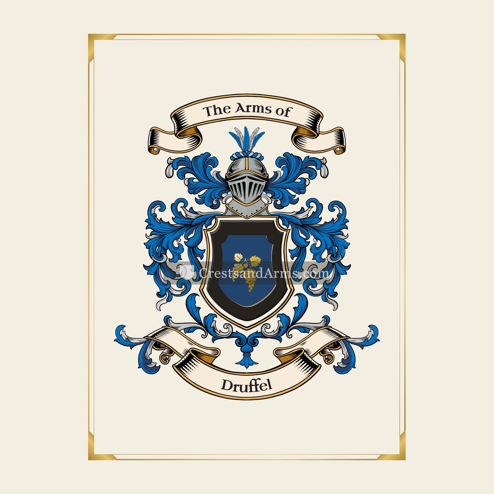 With gold border