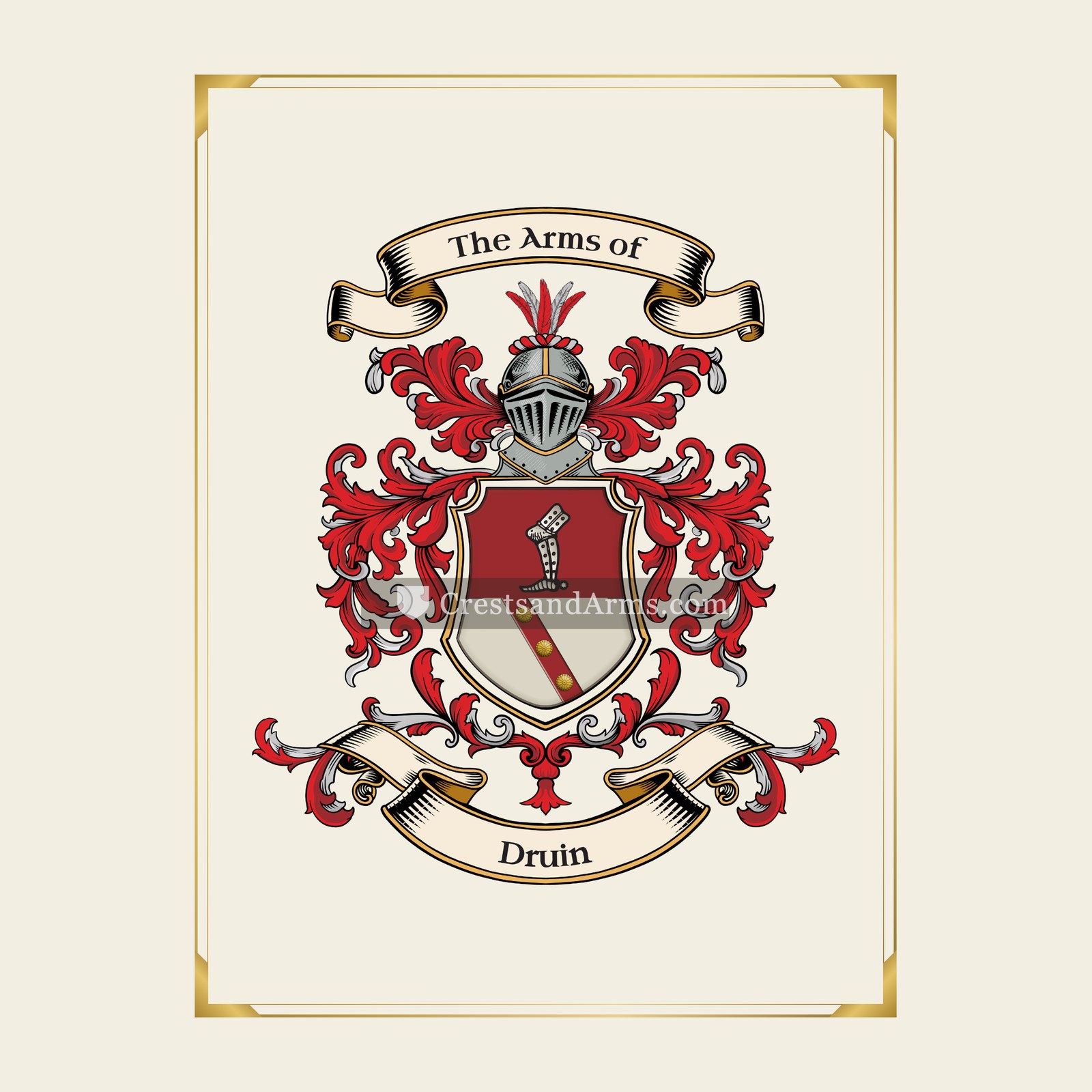With gold border