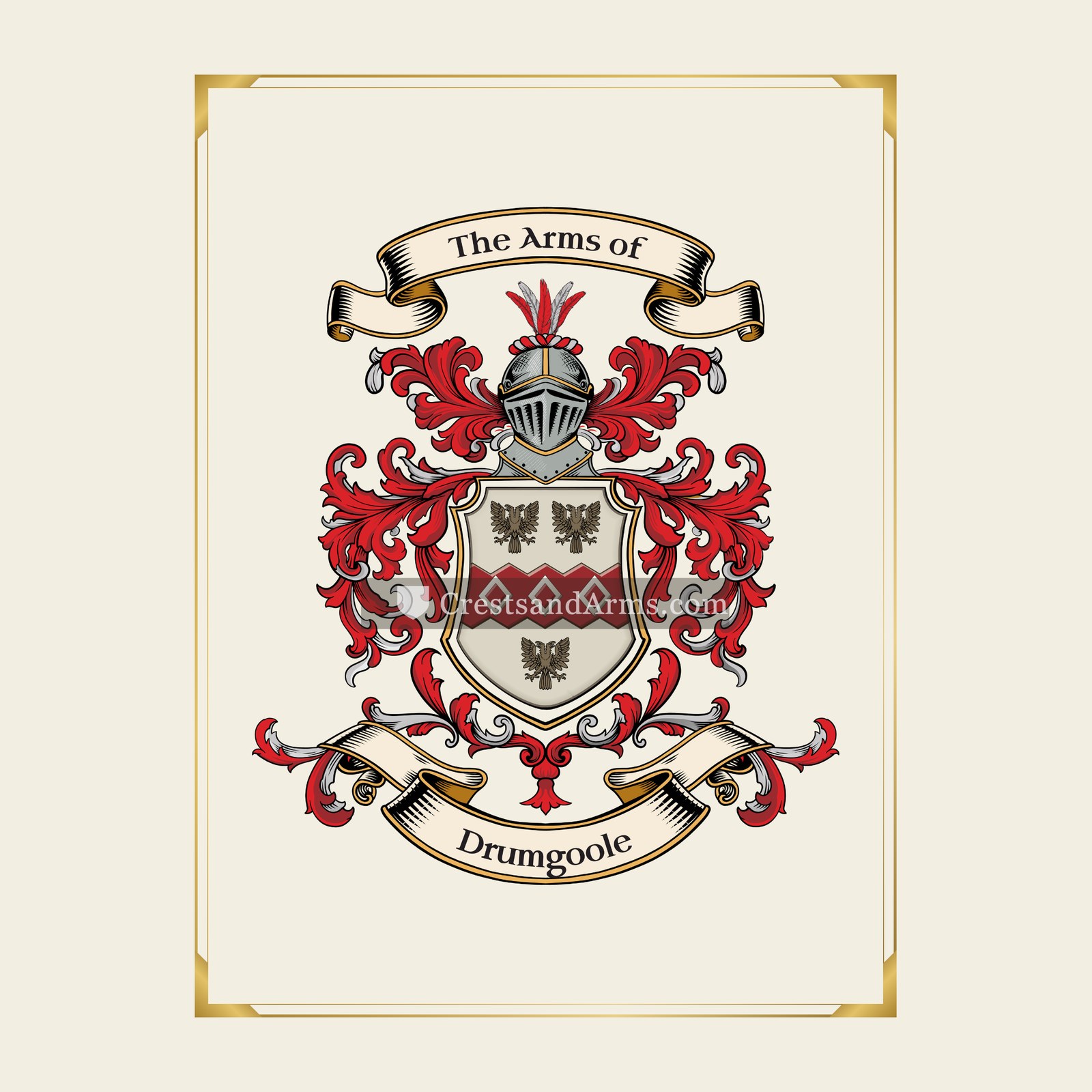 With gold border