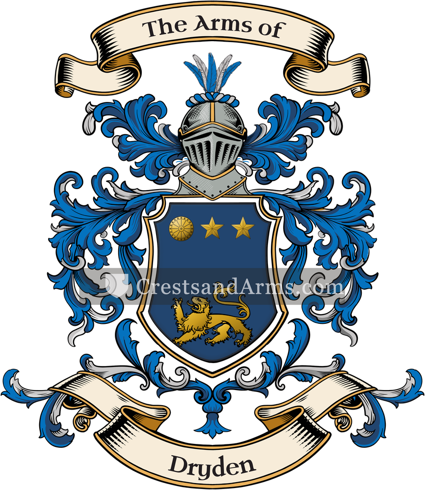 The Dryden coat of arms, drawn from the recorded blazon