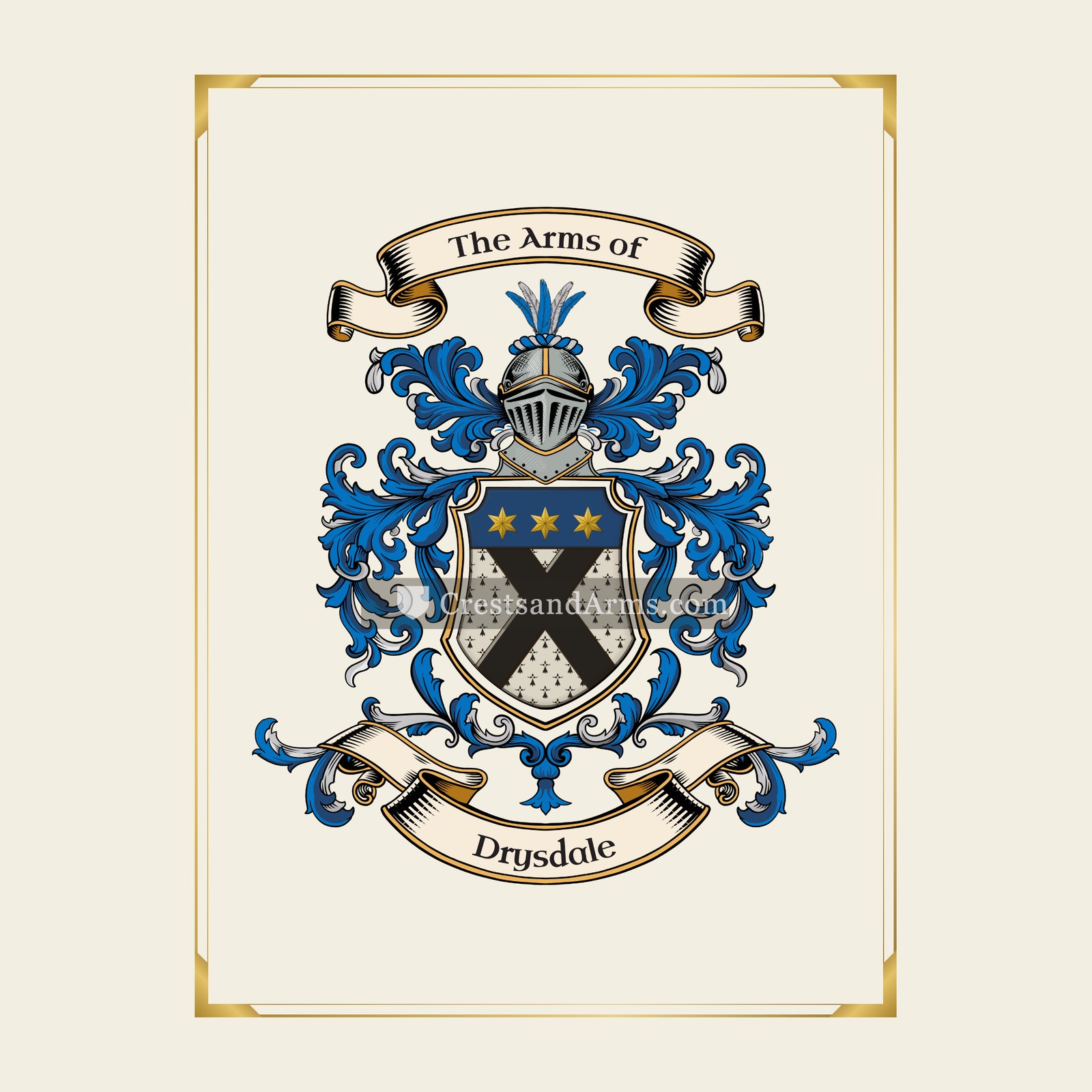 With gold border