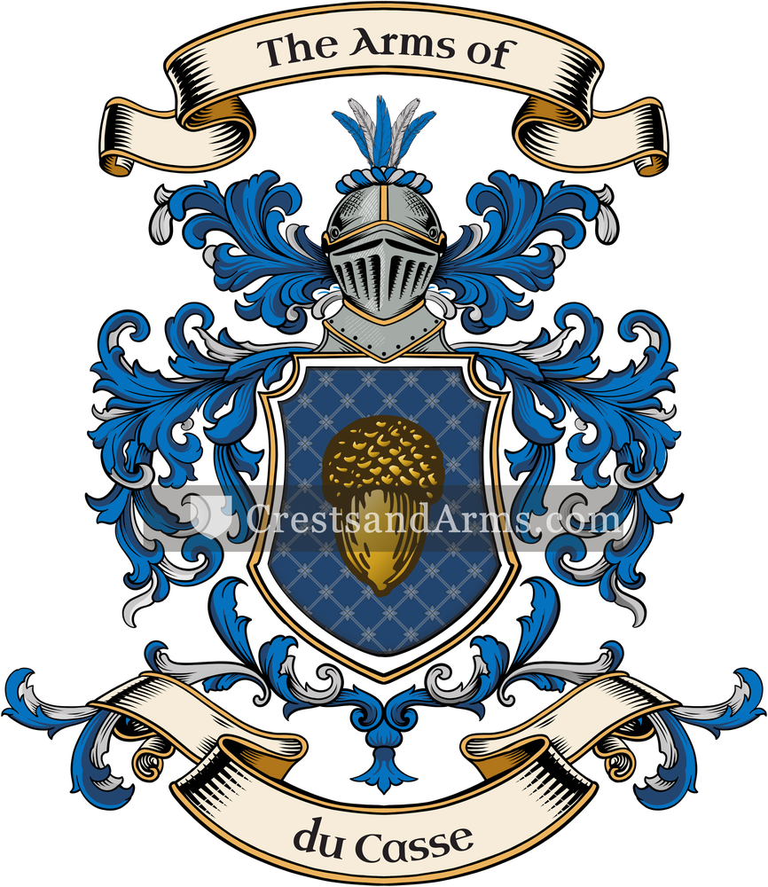 The du Casse coat of arms, drawn from the recorded blazon