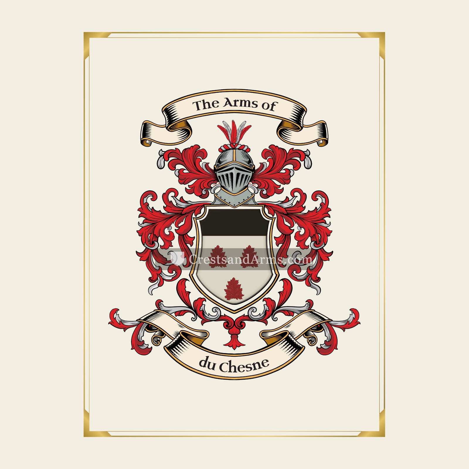 With gold border