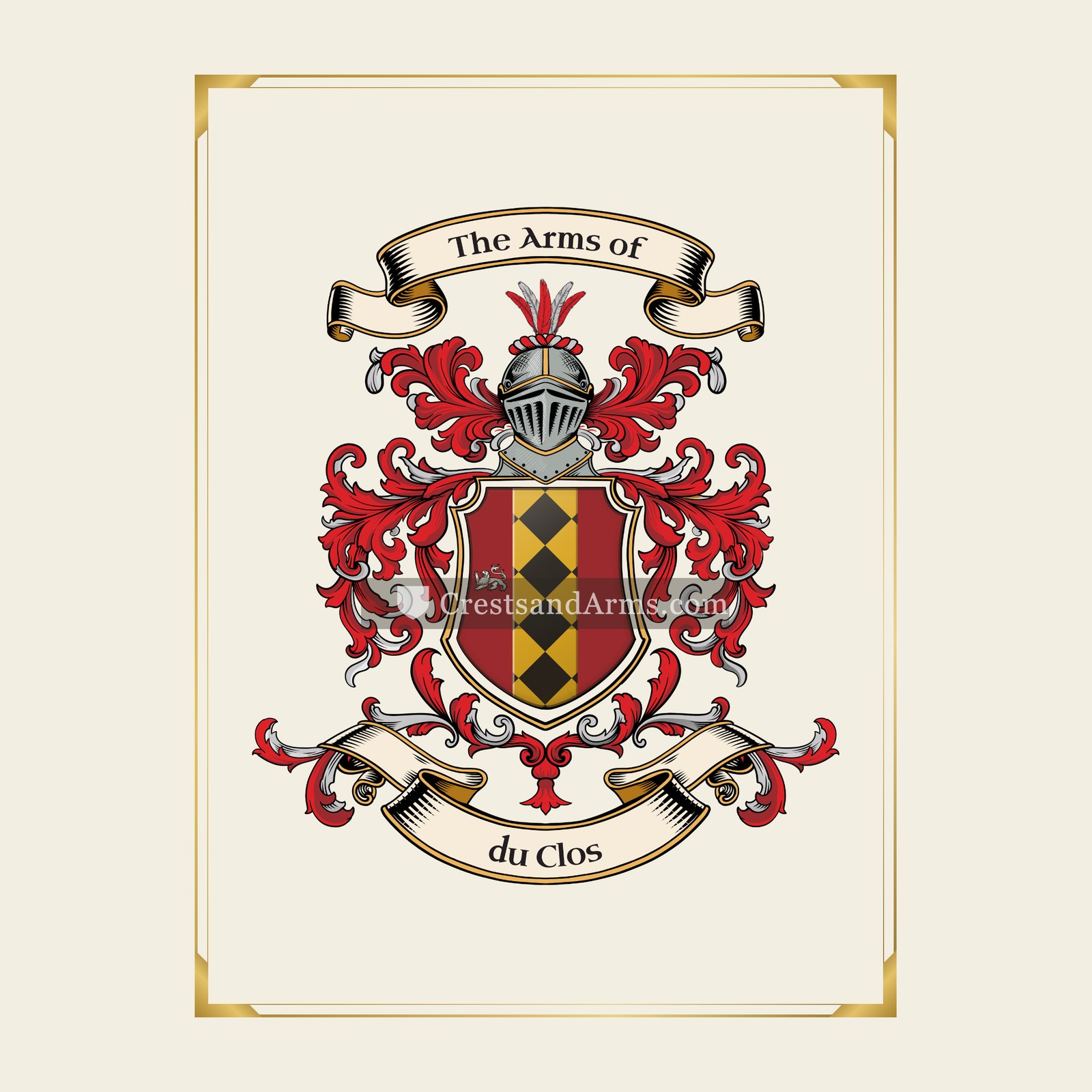 With gold border