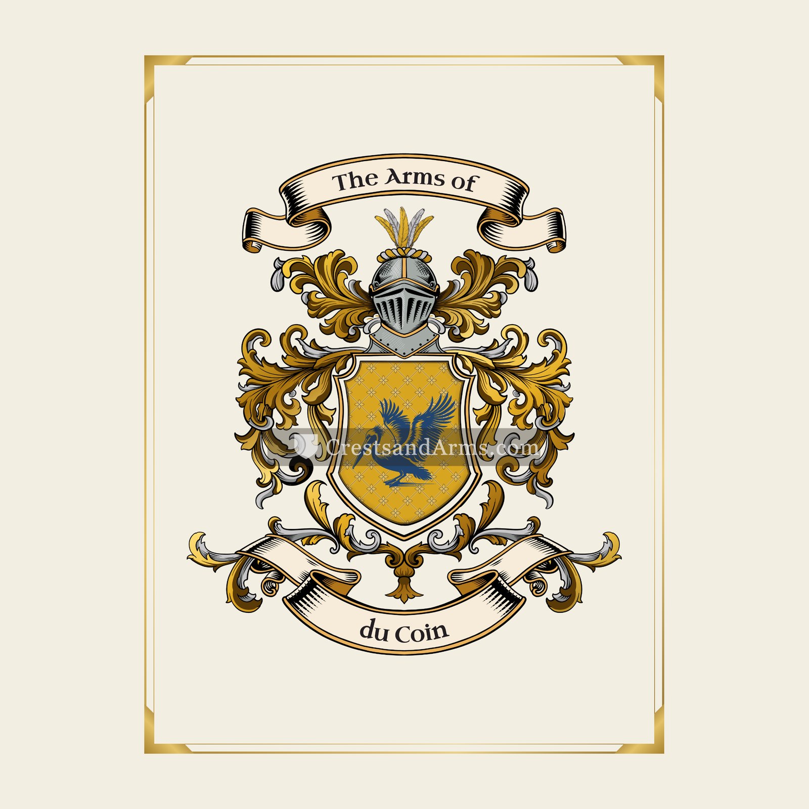 With gold border