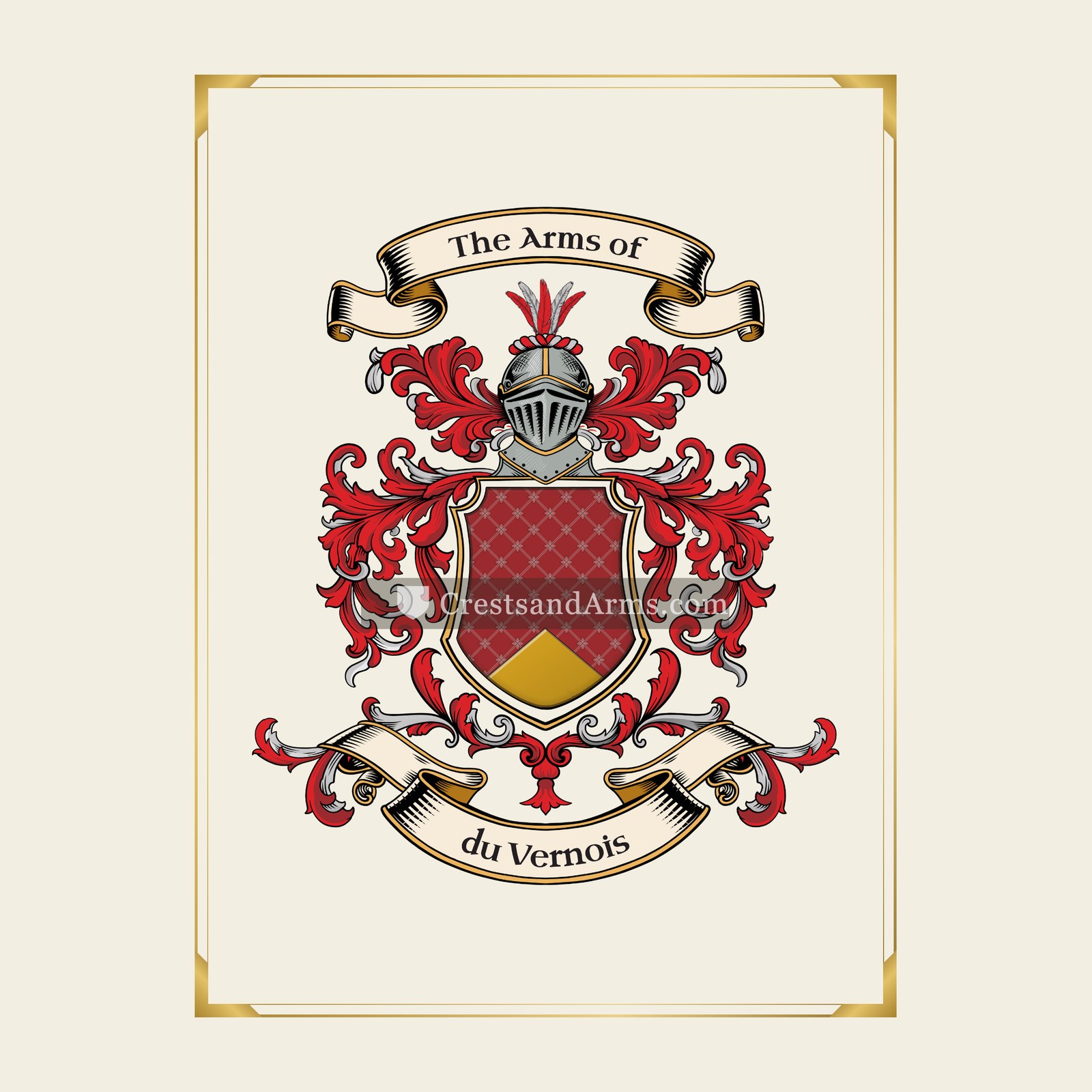 With gold border