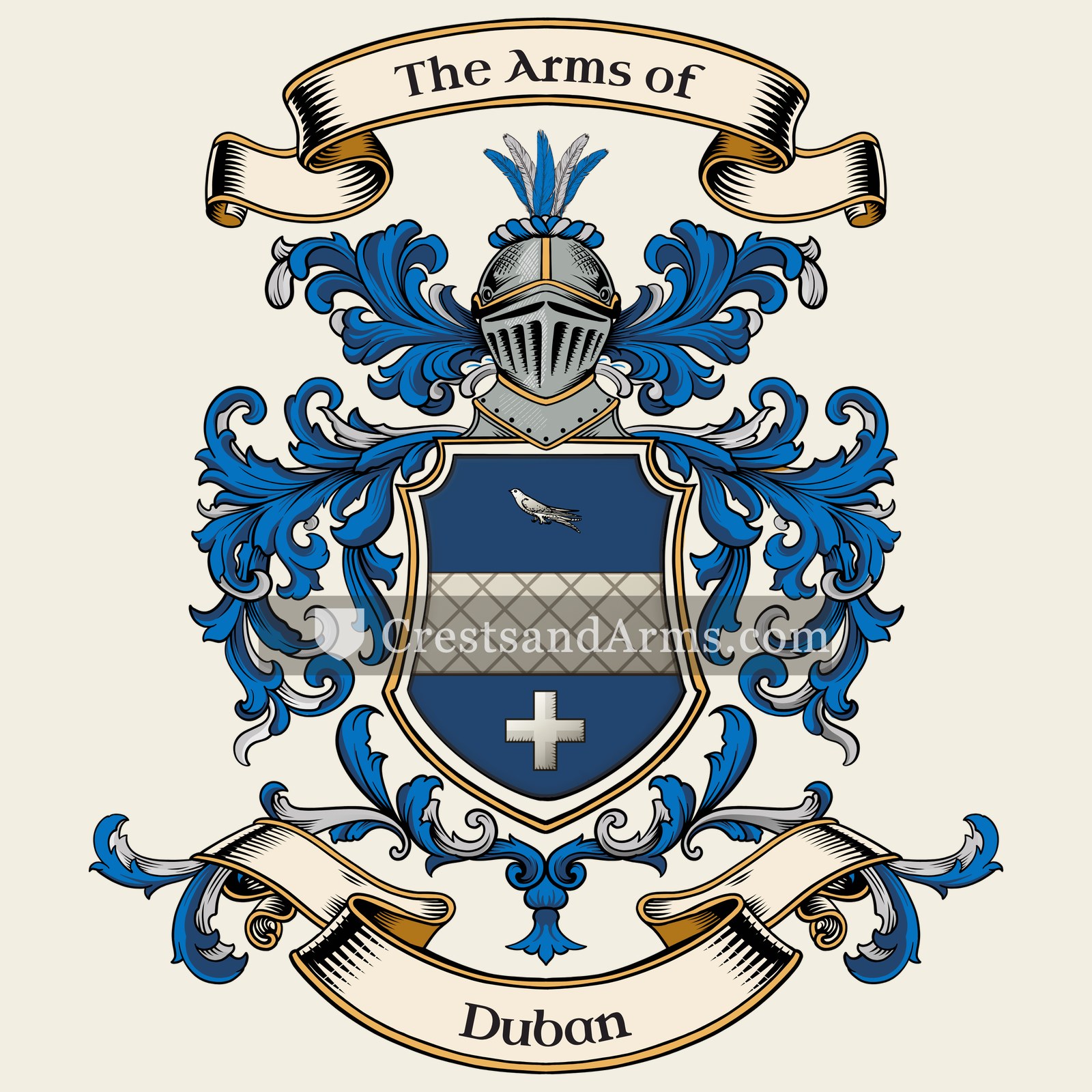 The Duban coat of arms, drawn from the recorded blazon