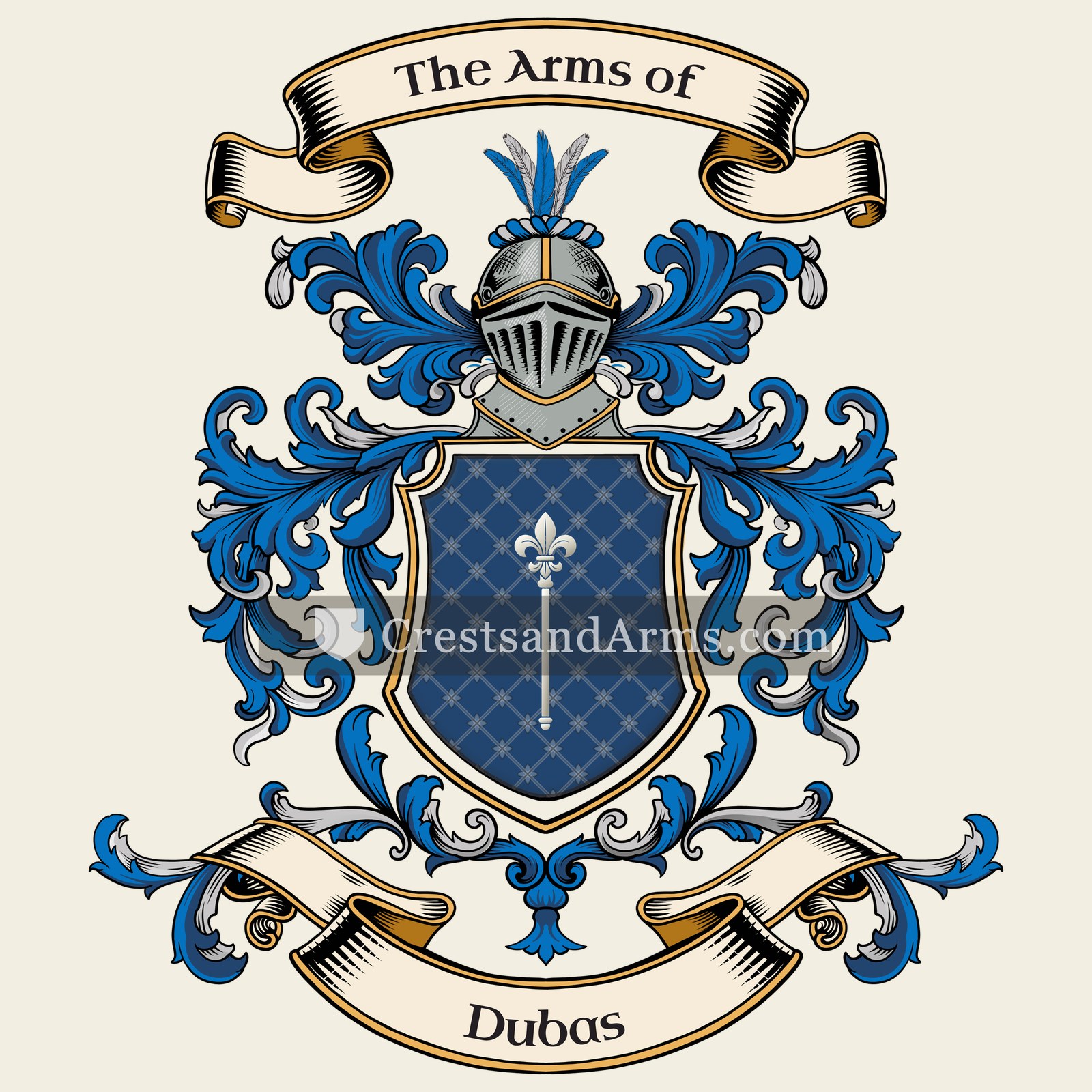 The Dubas coat of arms, drawn from the recorded blazon