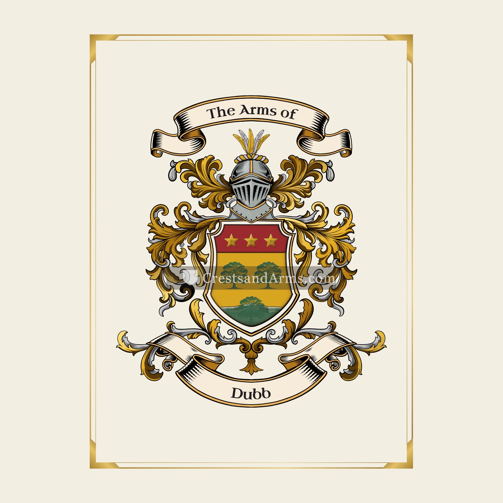 With gold border