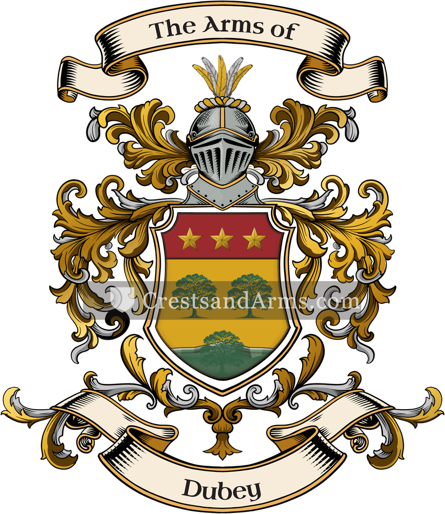 The Dubey coat of arms, drawn from the recorded blazon