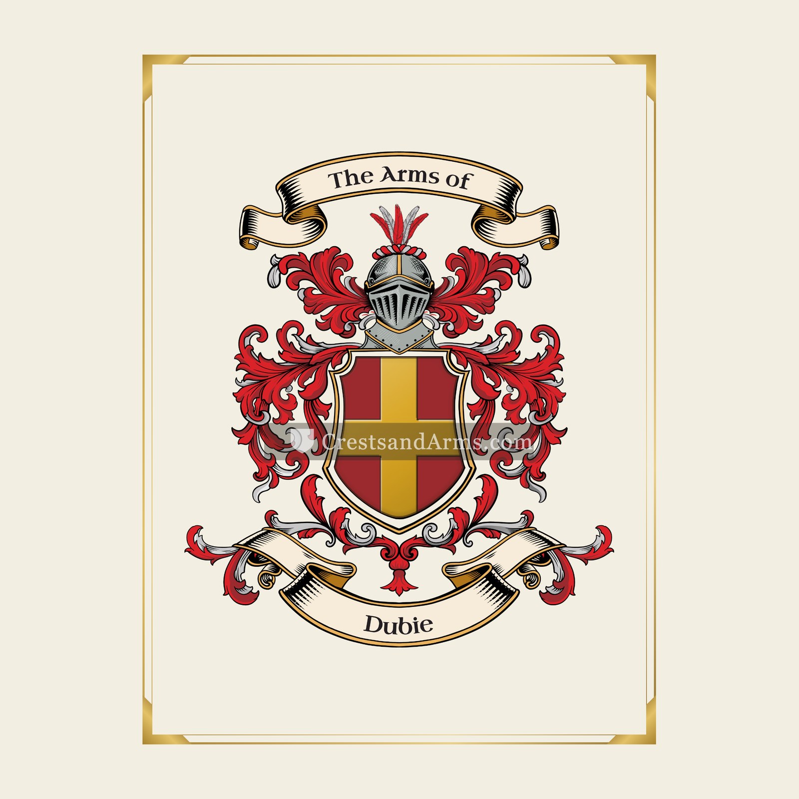 With gold border