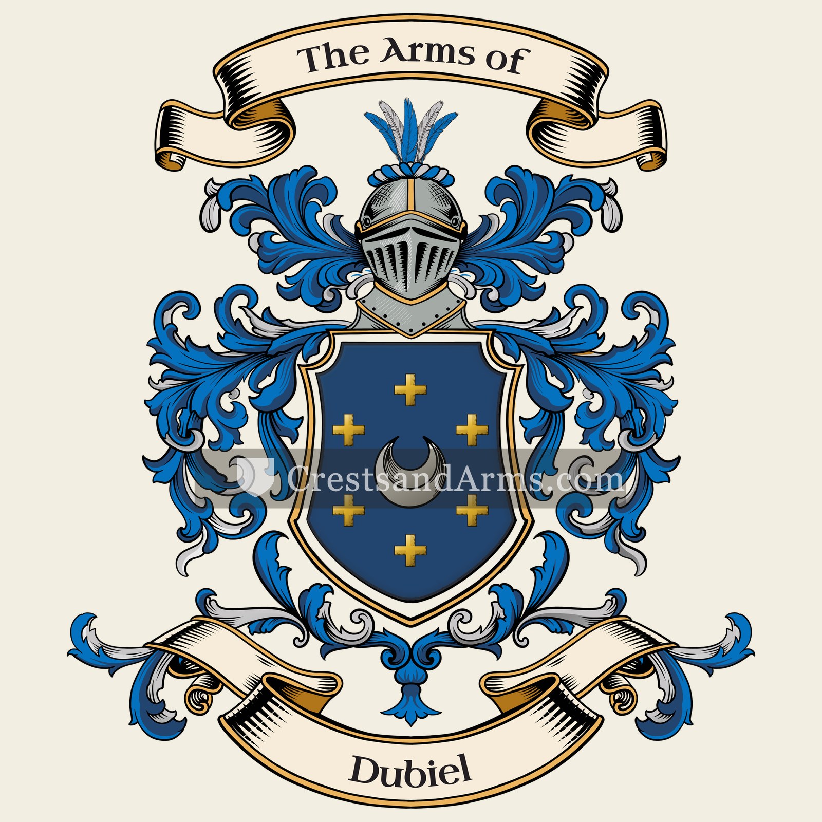 The Dubiel coat of arms, drawn from the recorded blazon