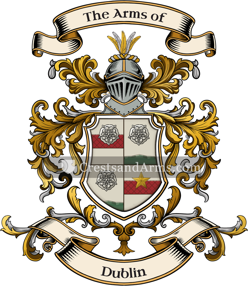 The Dublin coat of arms, drawn from the recorded blazon