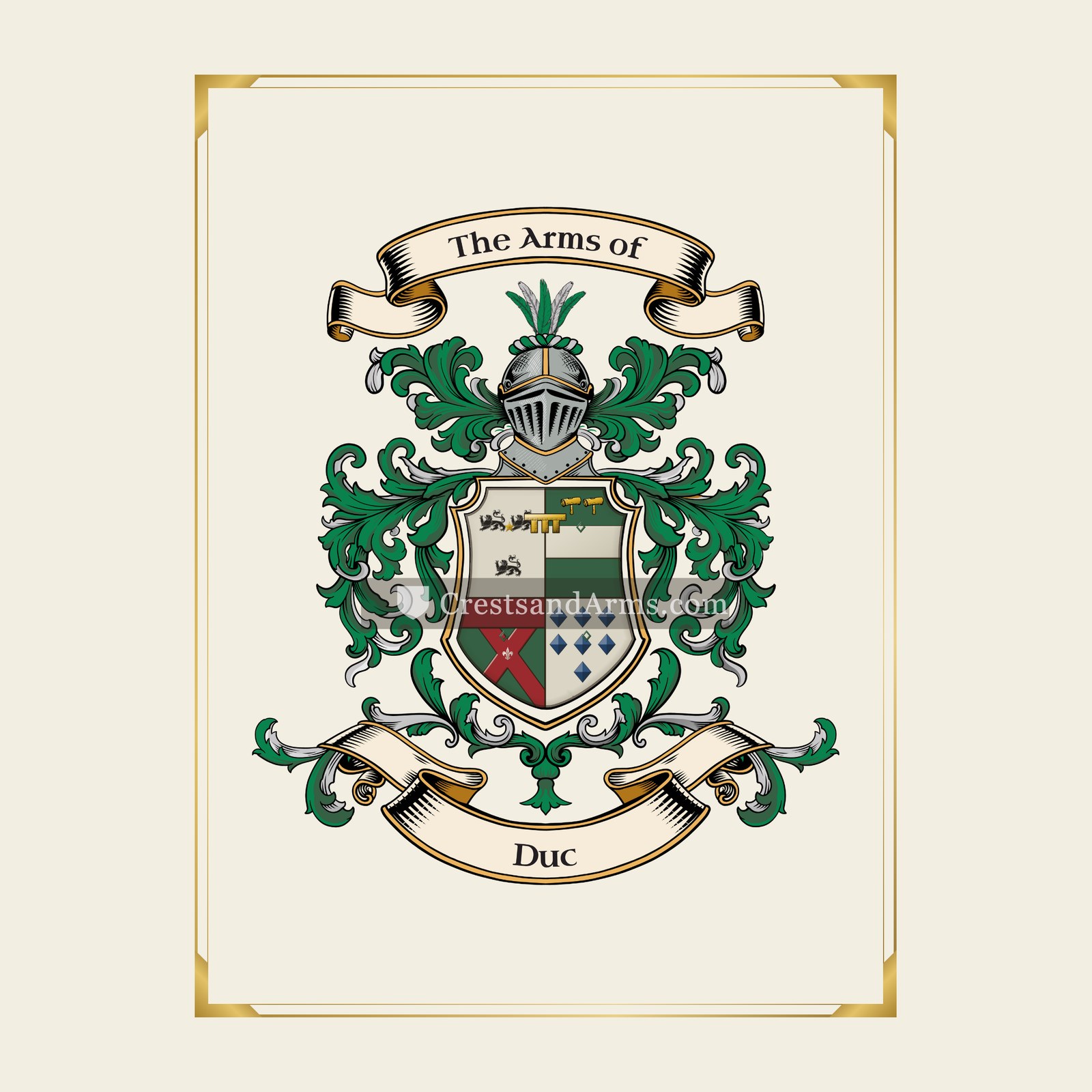 With gold border