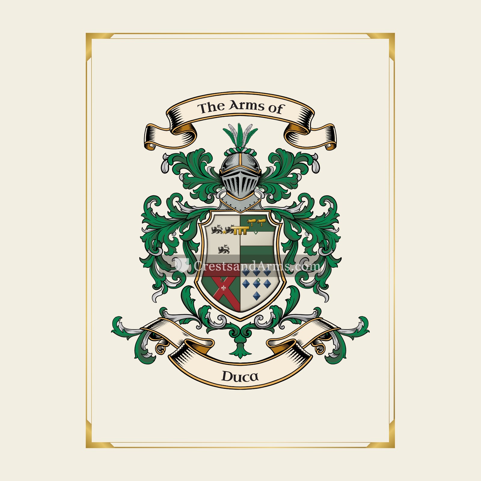 With gold border