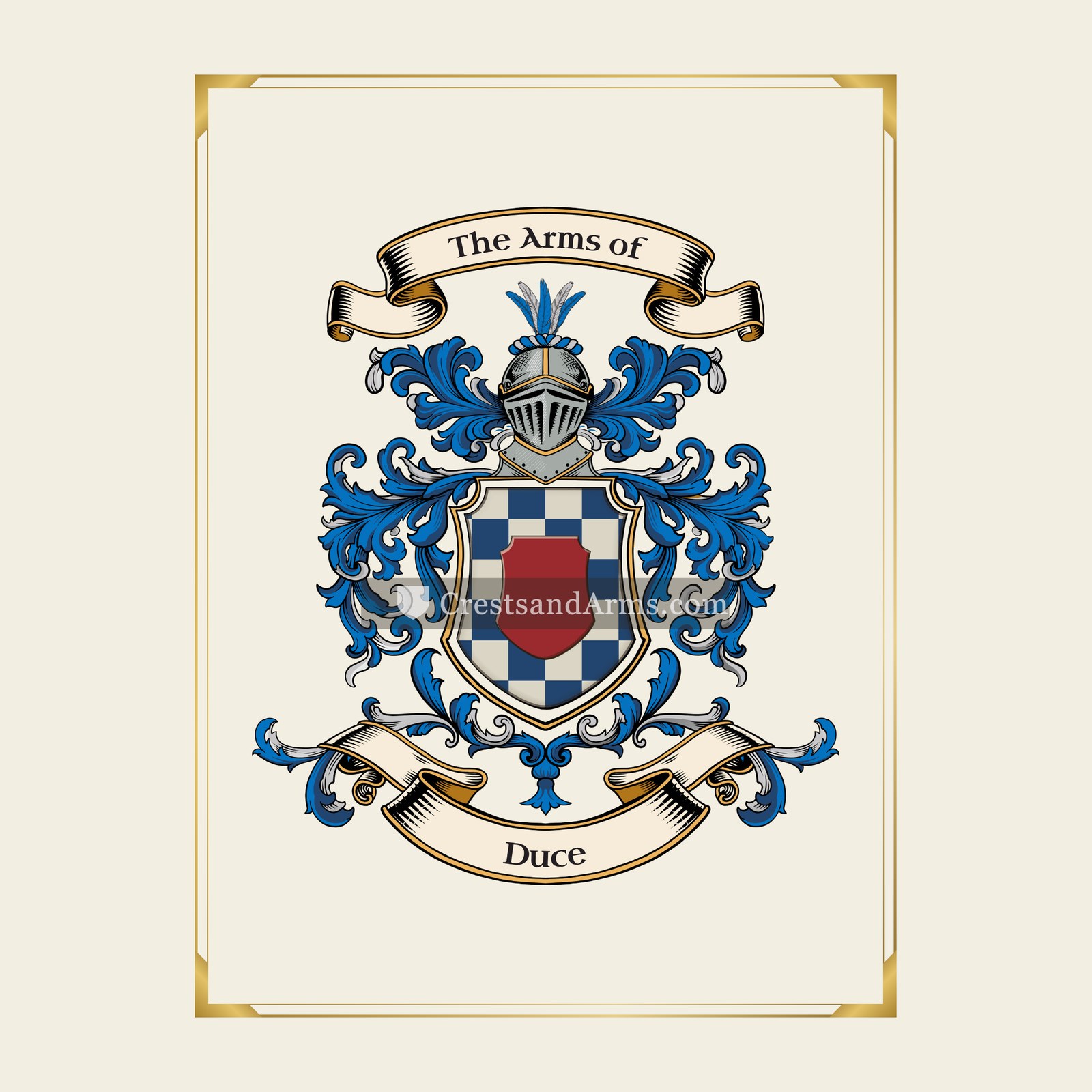 With gold border