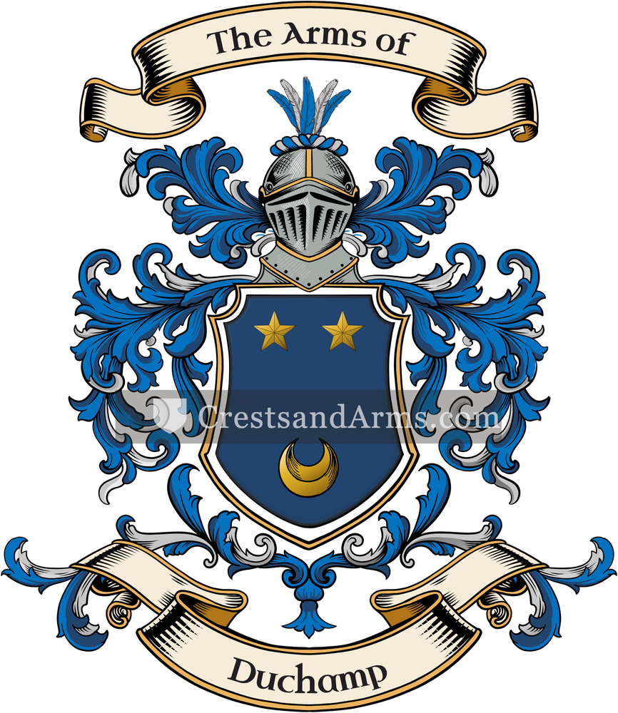 The Duchamp coat of arms, drawn from the recorded blazon