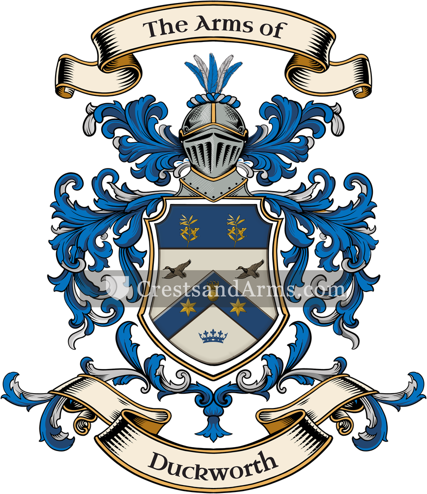 The Duckworth coat of arms, drawn from the recorded blazon