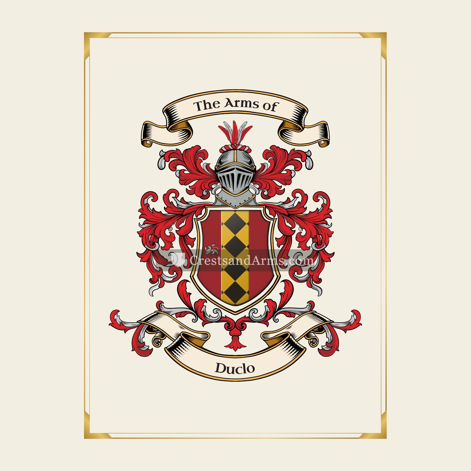 With gold border