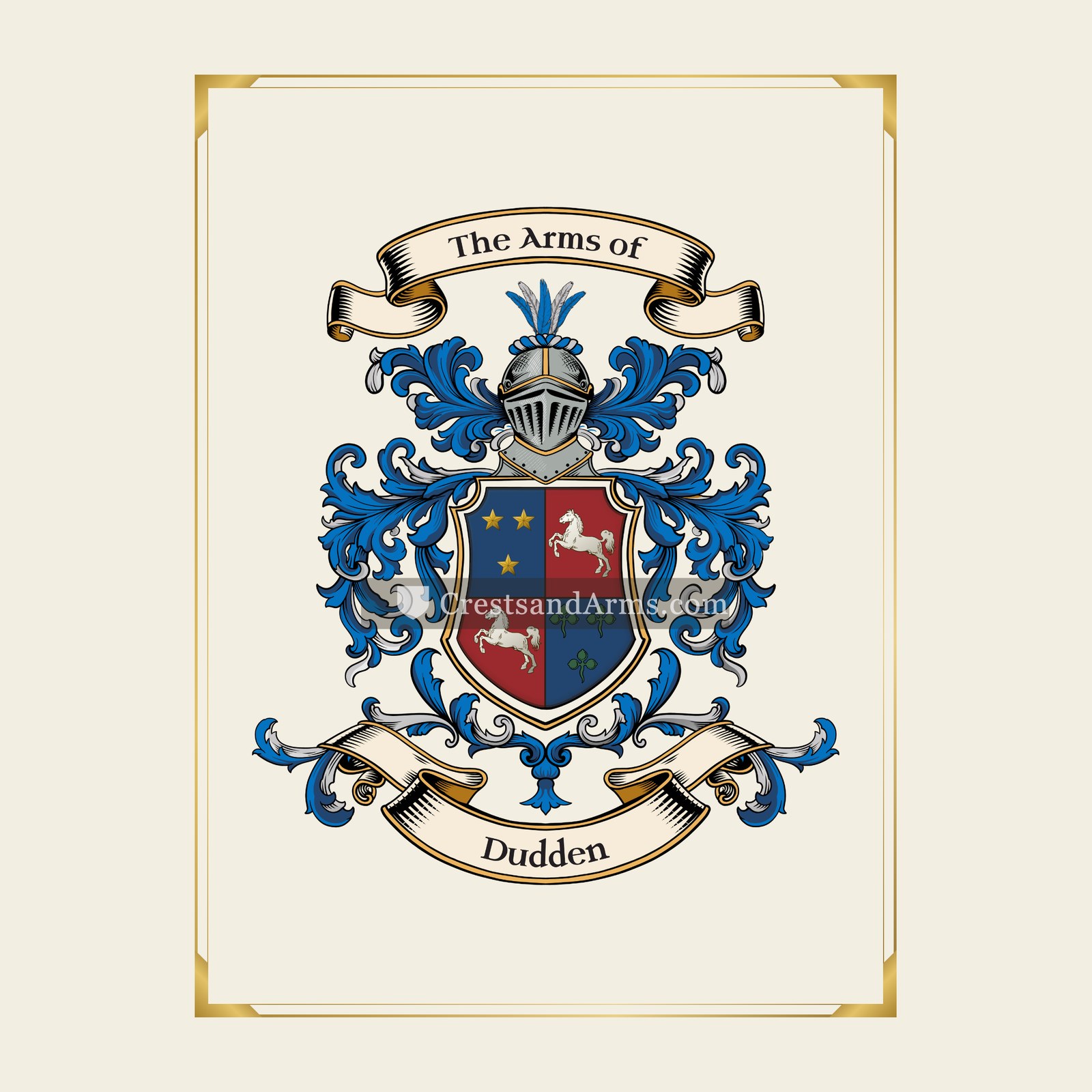 With gold border