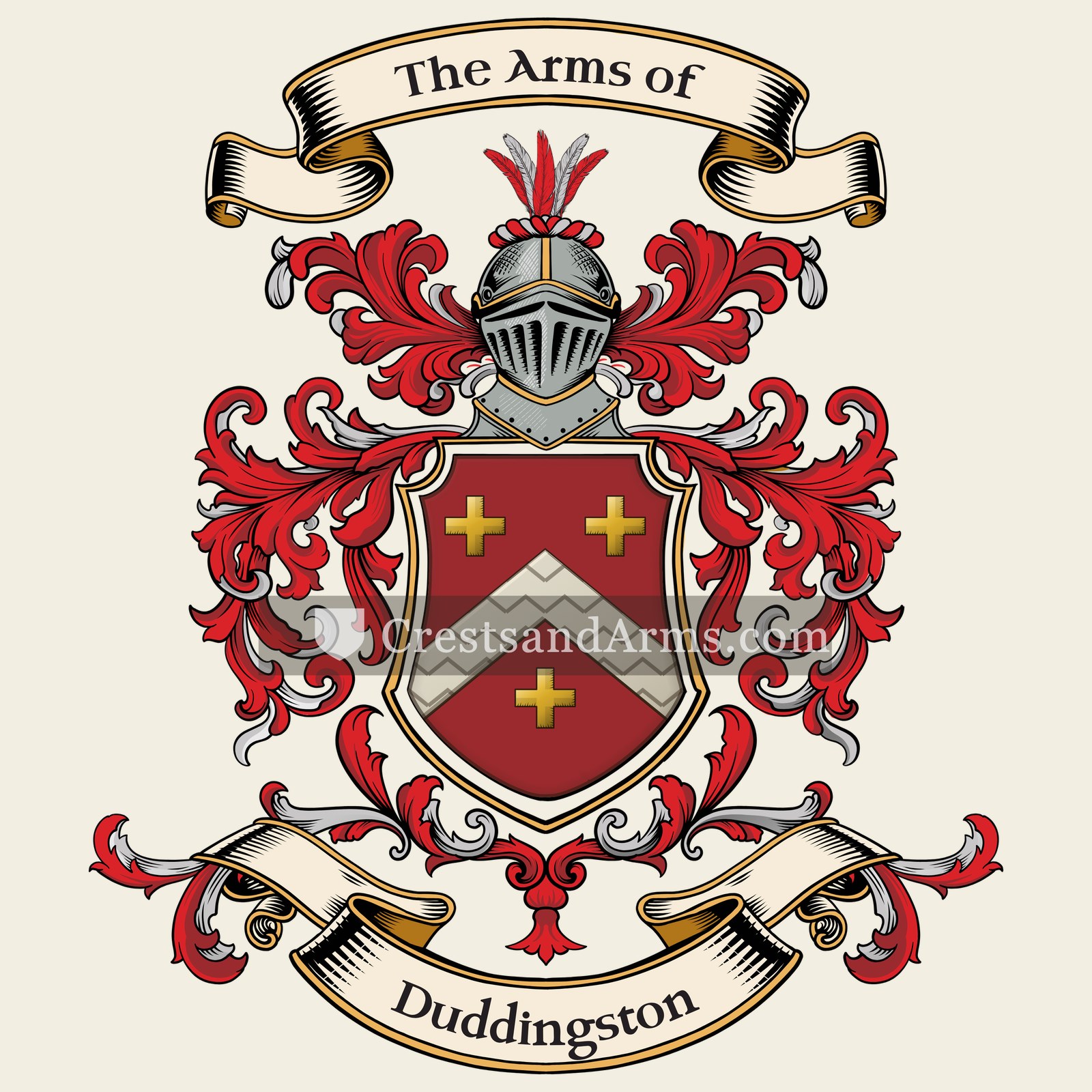 The Duddingston coat of arms, drawn from the recorded blazon