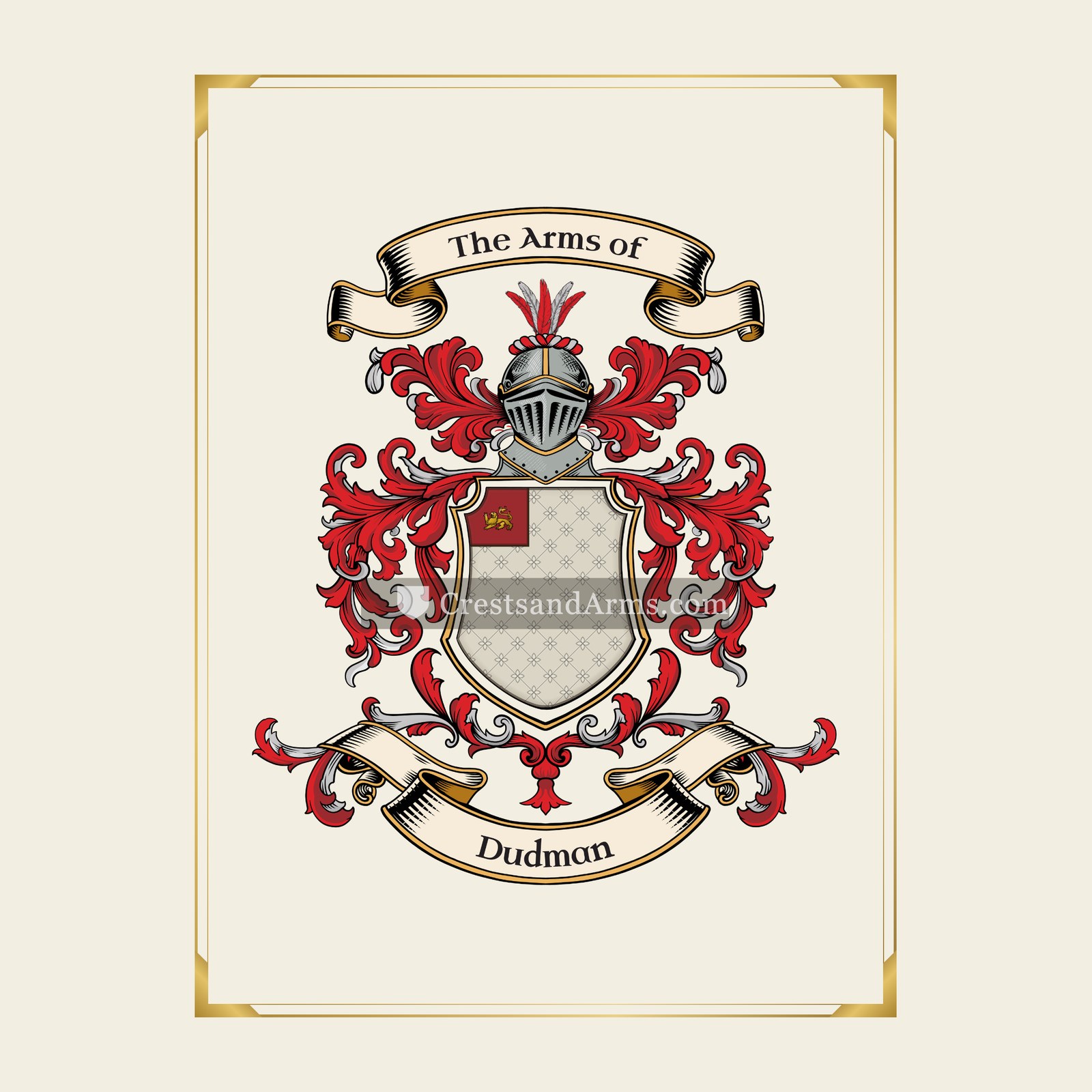 With gold border