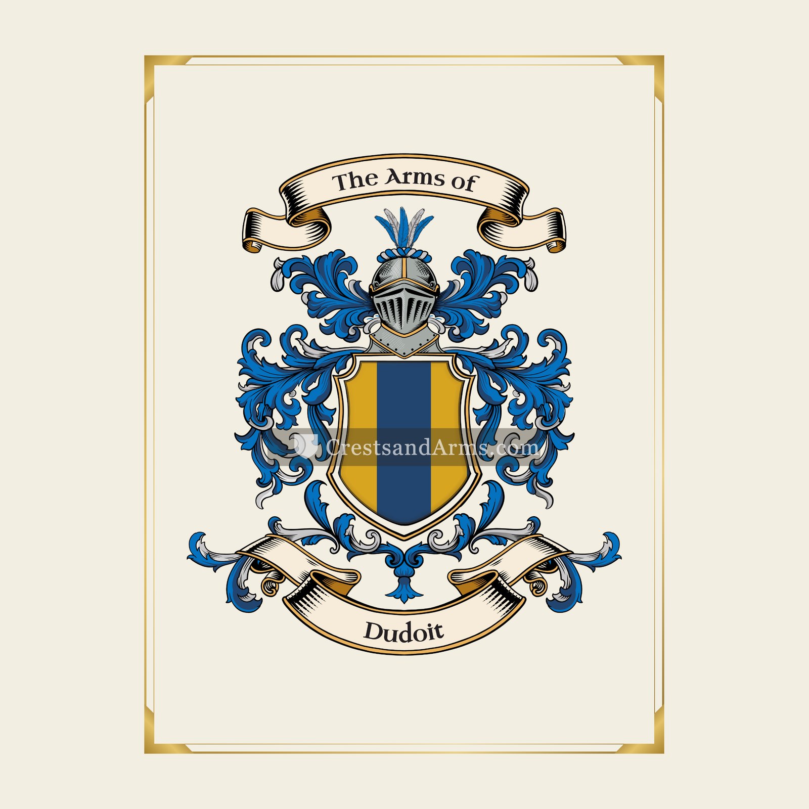 With gold border