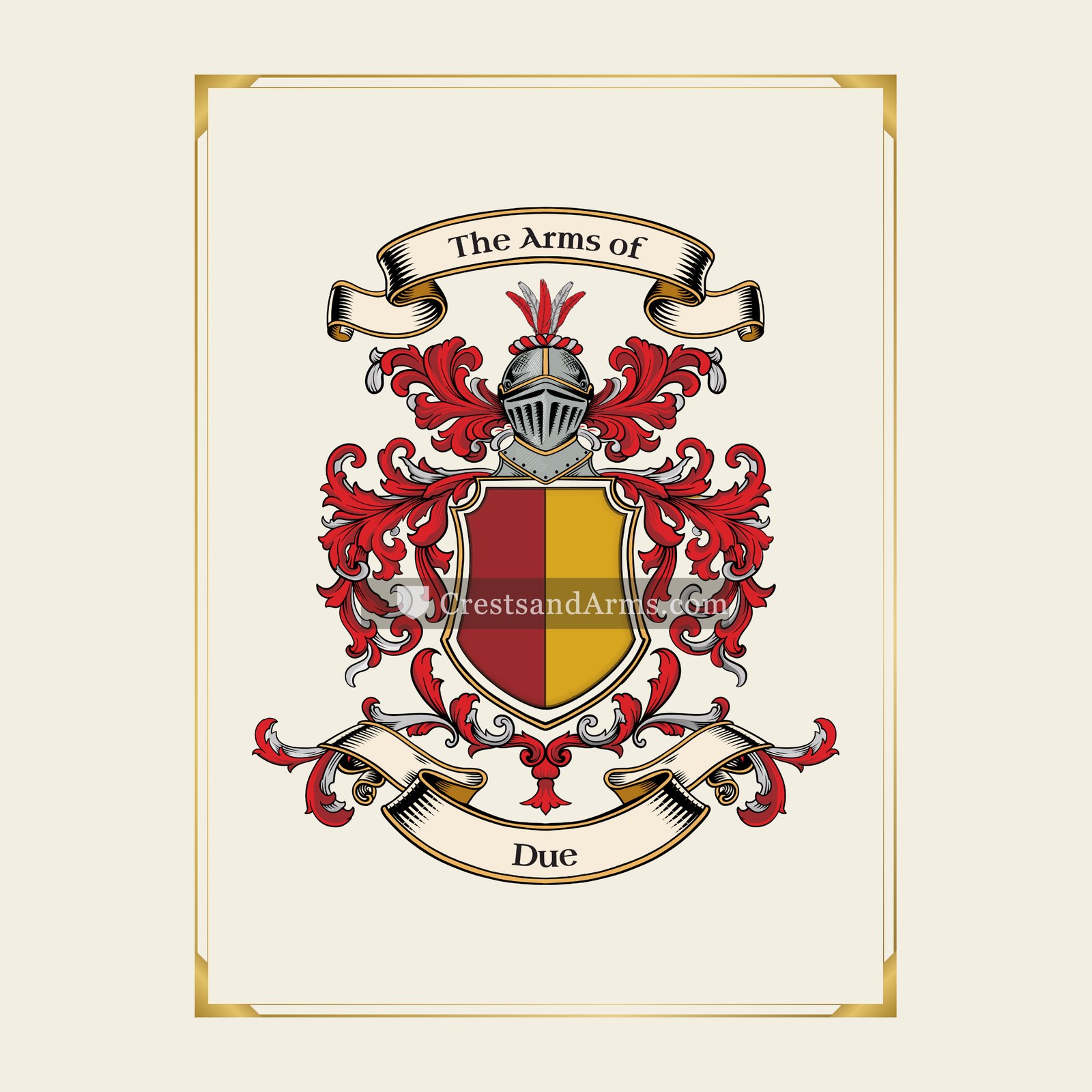 With gold border