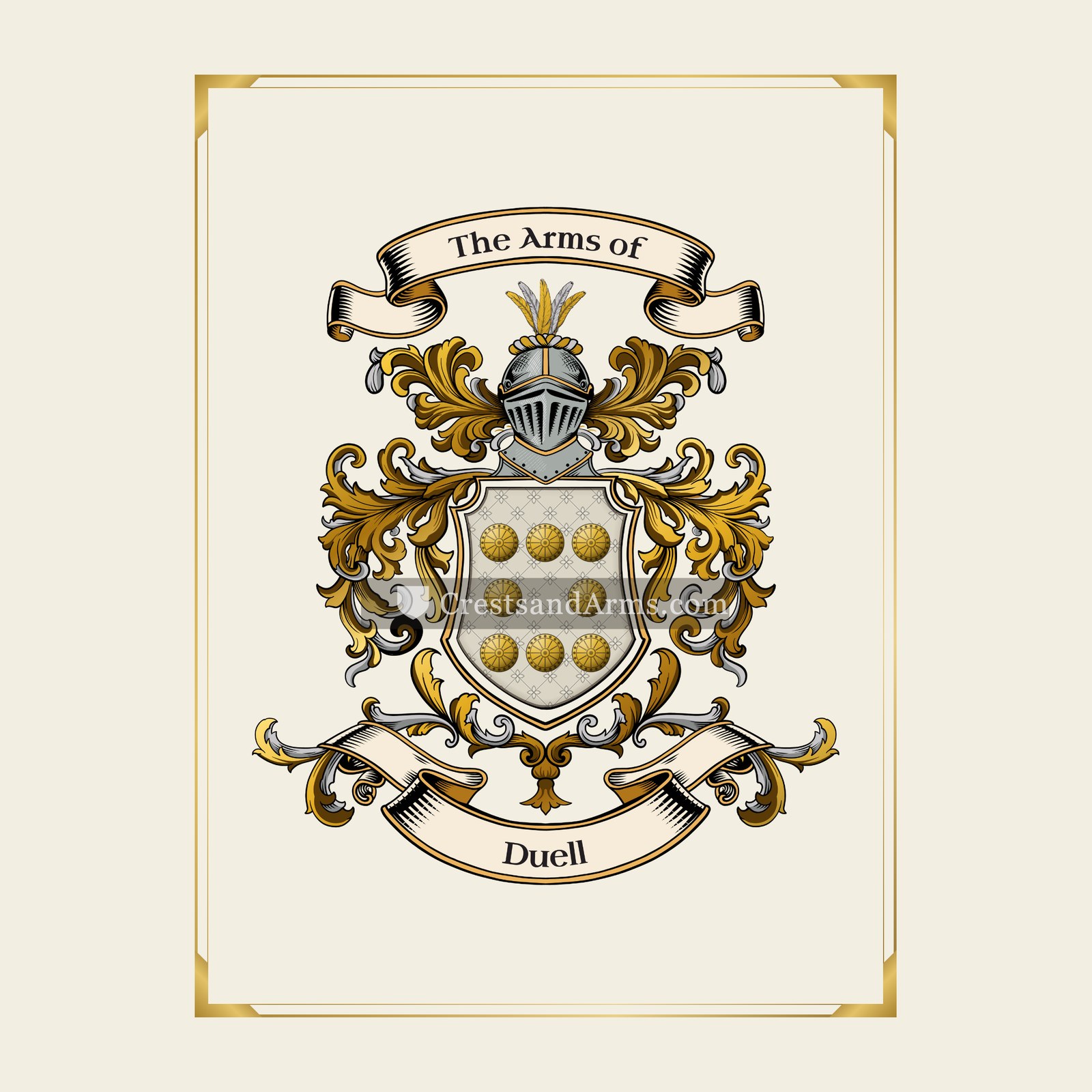 With gold border