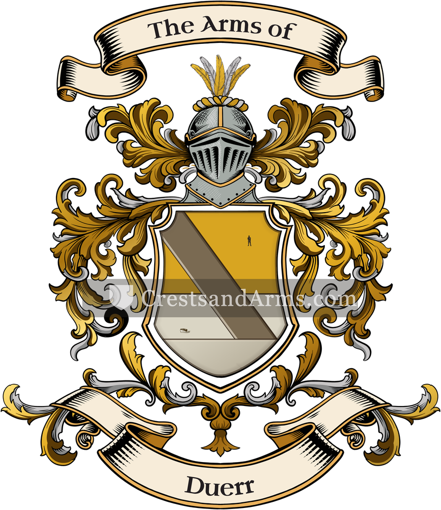 The Duerr coat of arms, drawn from the recorded blazon