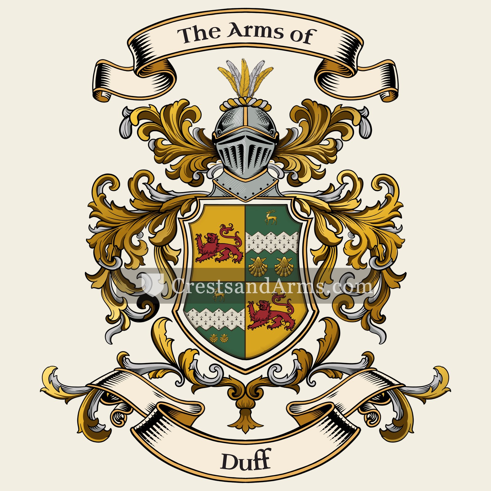 The Duff coat of arms, drawn from the recorded blazon