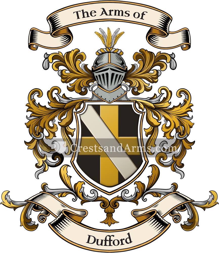 The Dufford coat of arms, drawn from the recorded blazon