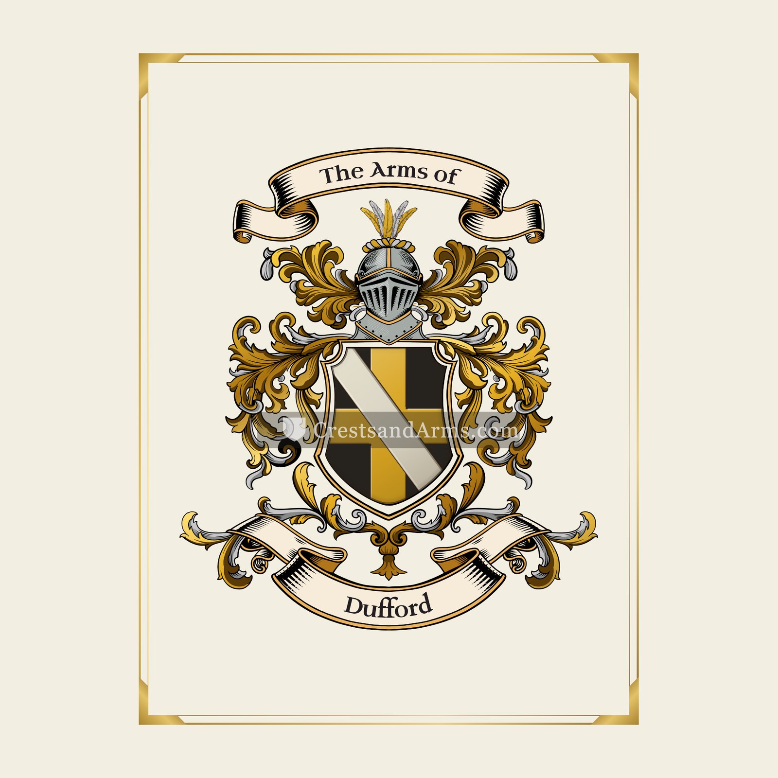 With gold border