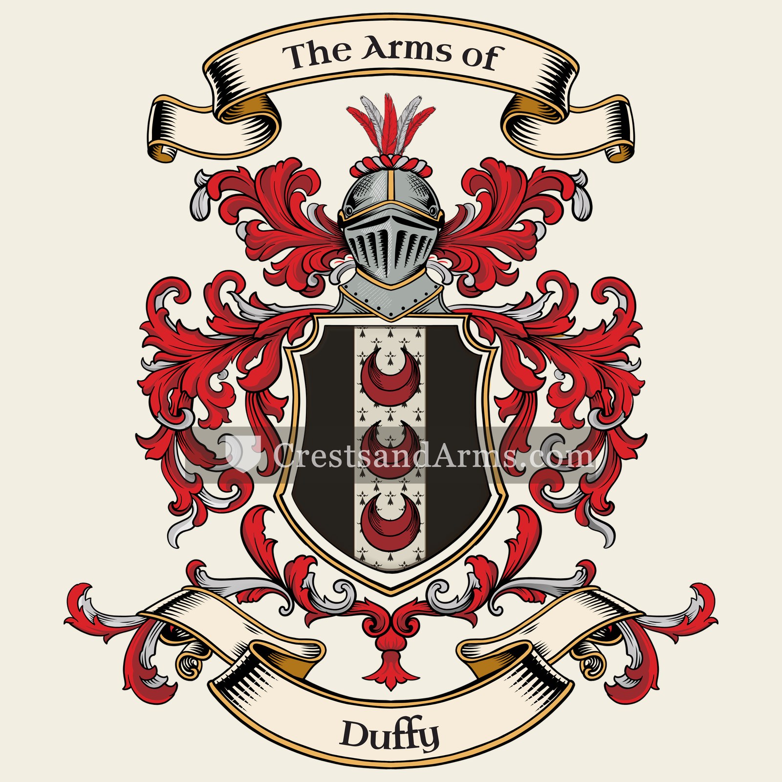 The Duffy coat of arms, drawn from the recorded blazon
