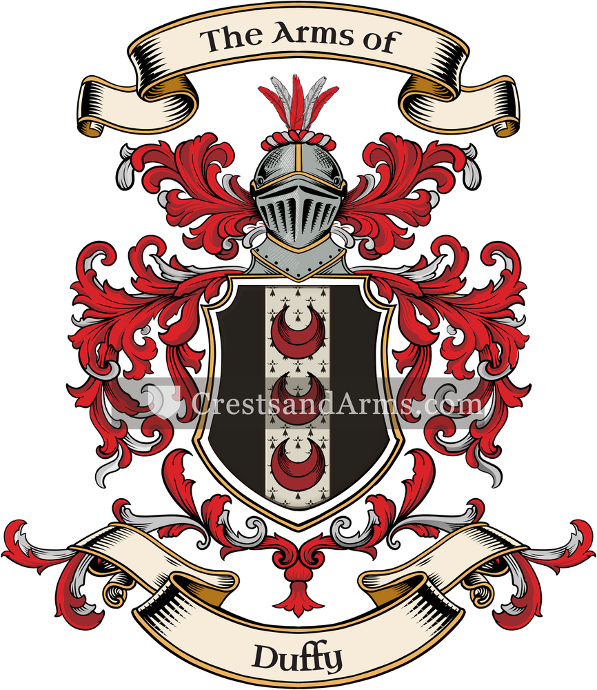 The Duffy coat of arms, drawn from the recorded blazon