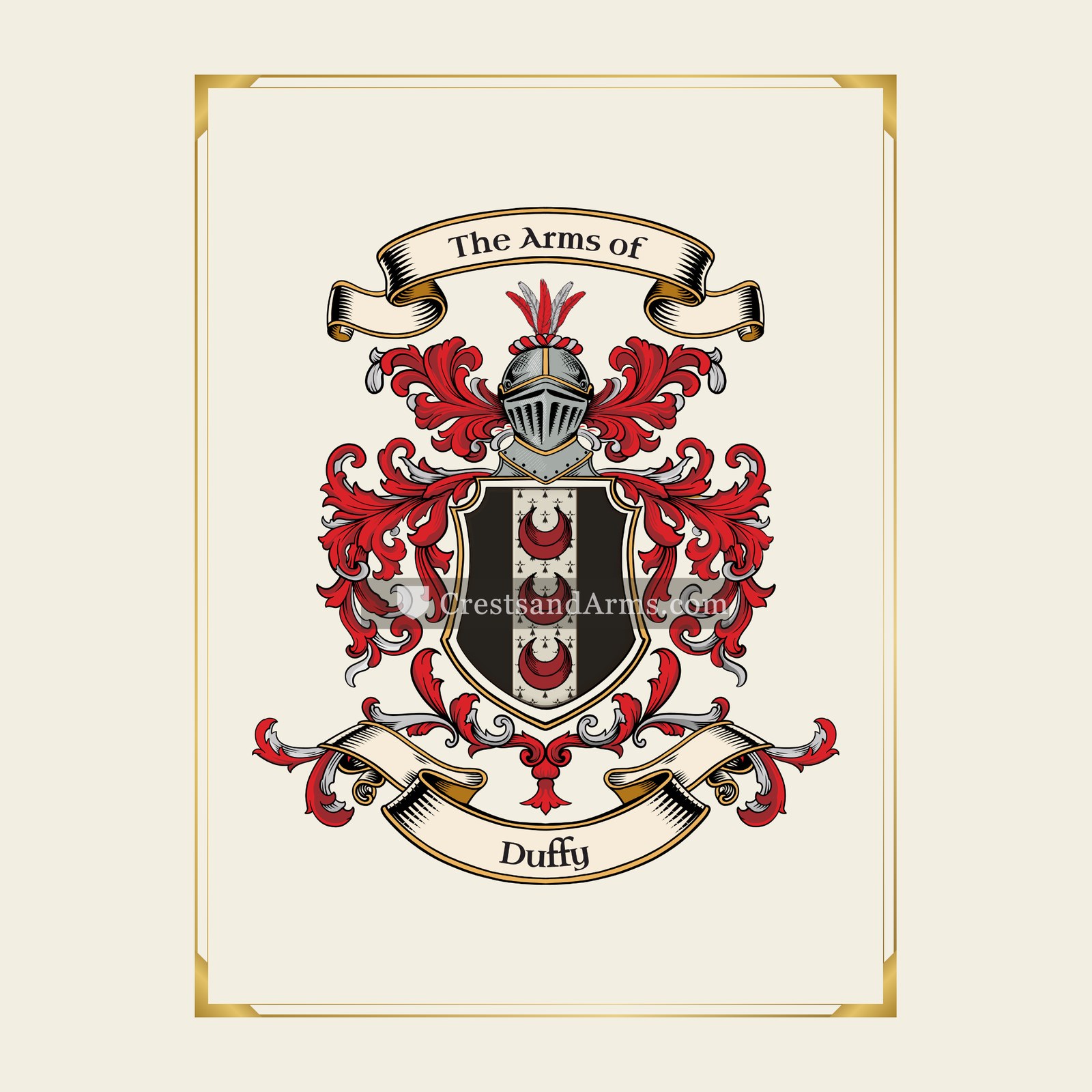 With gold border