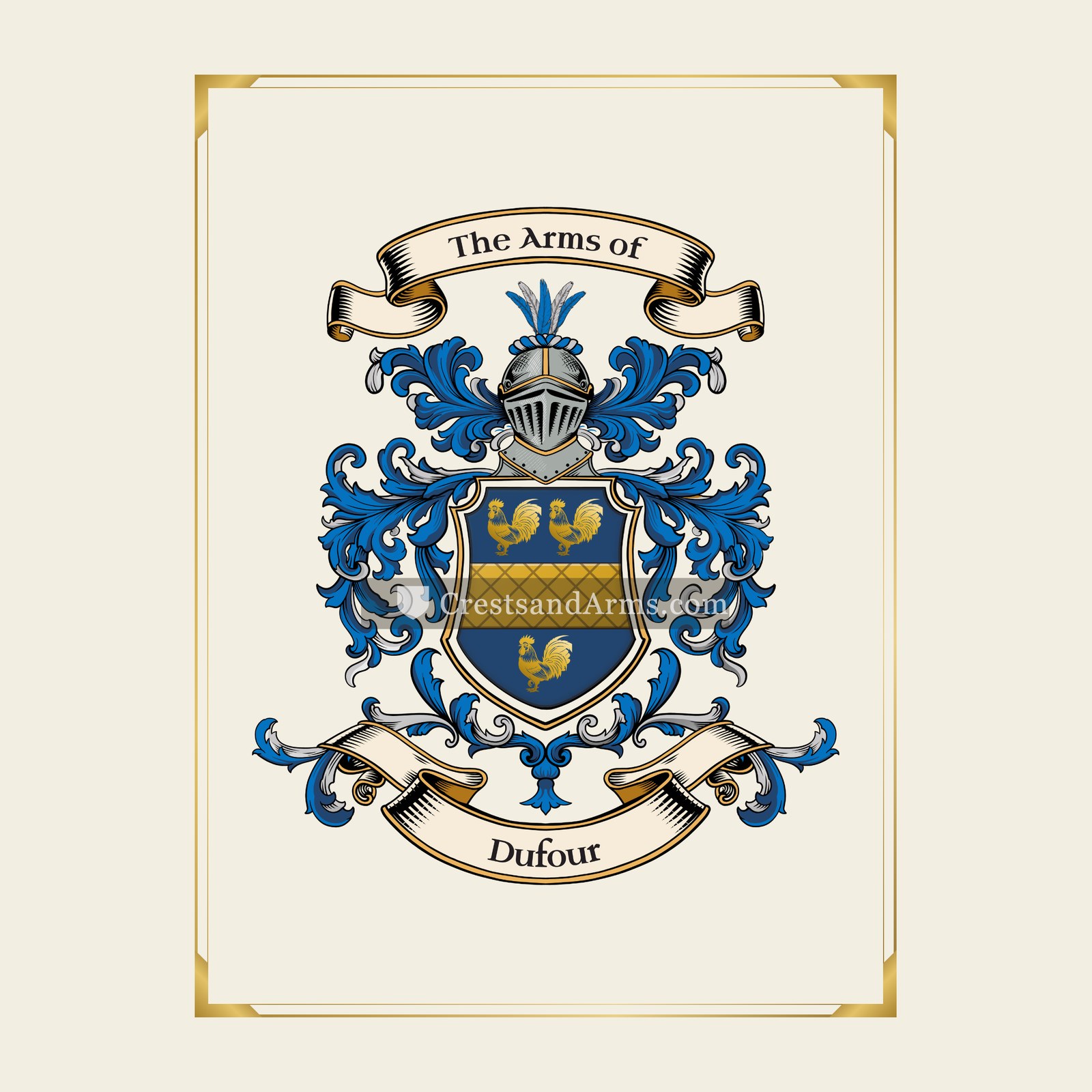 With gold border