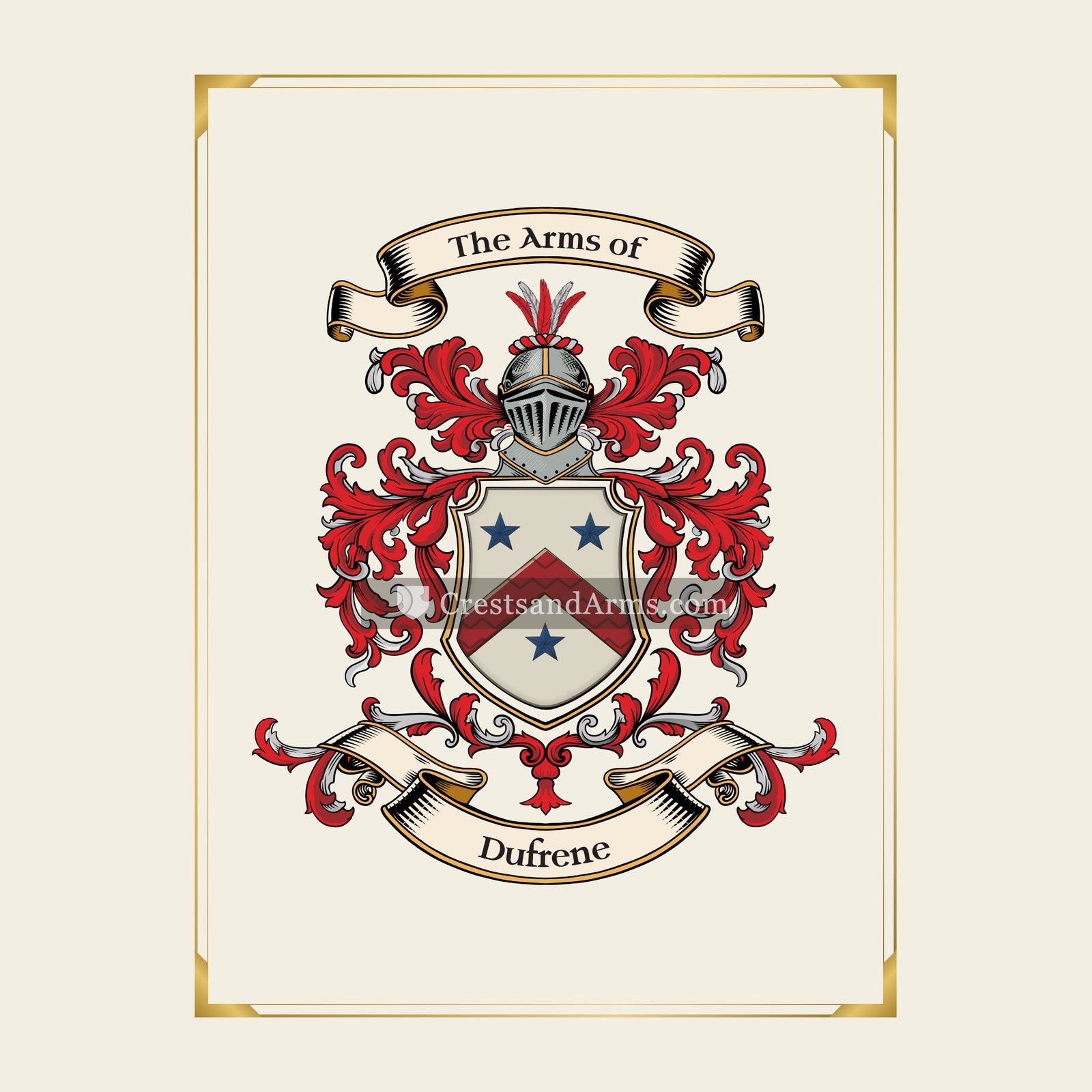 With gold border