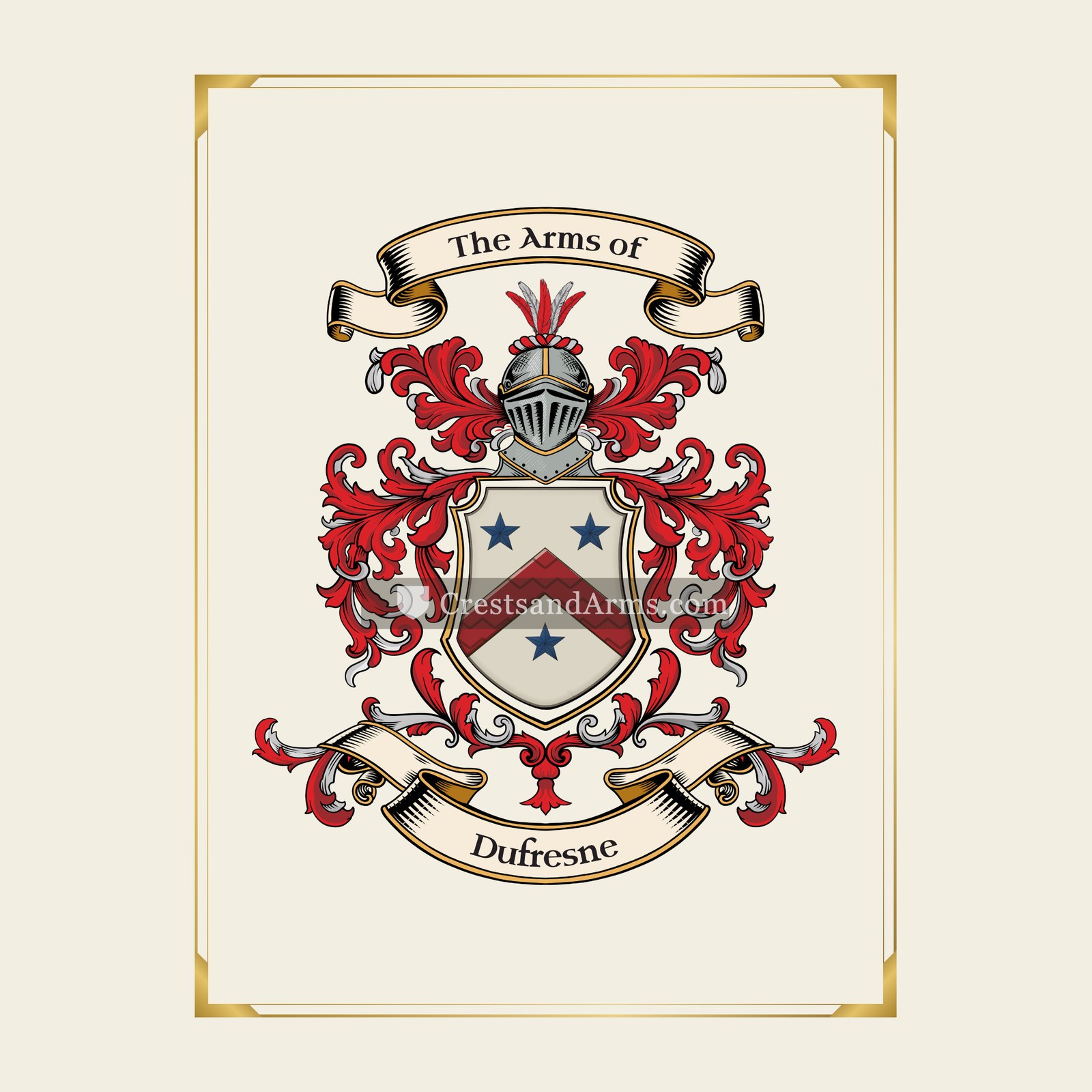 With gold border