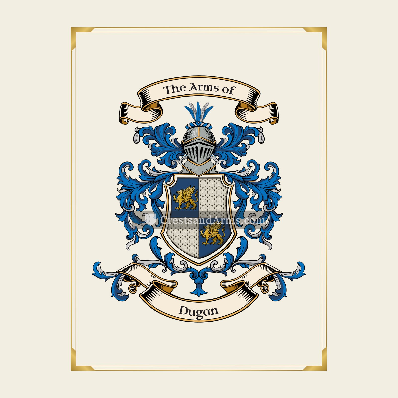 With gold border