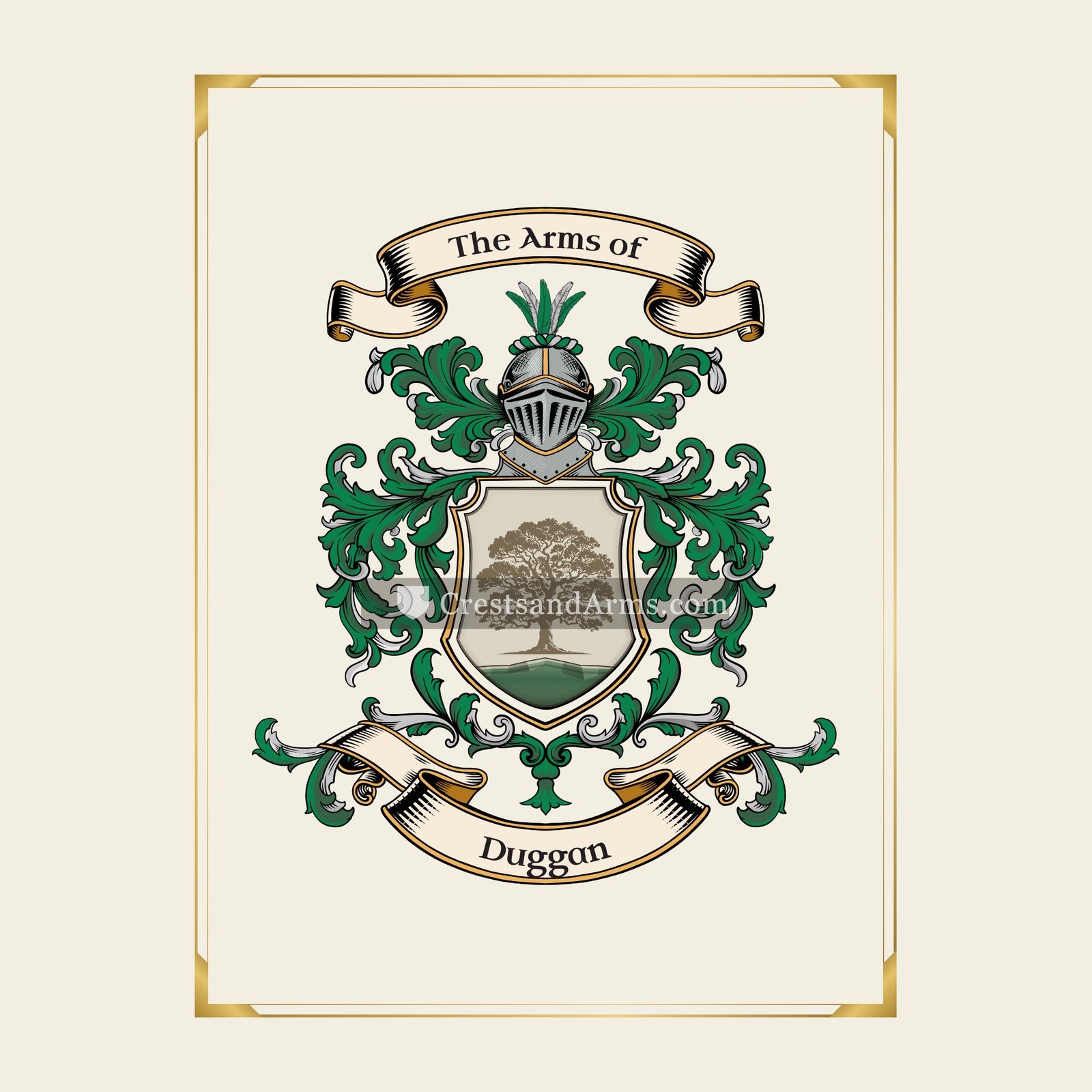 With gold border