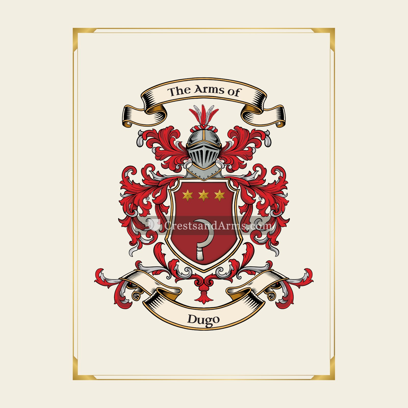 With gold border