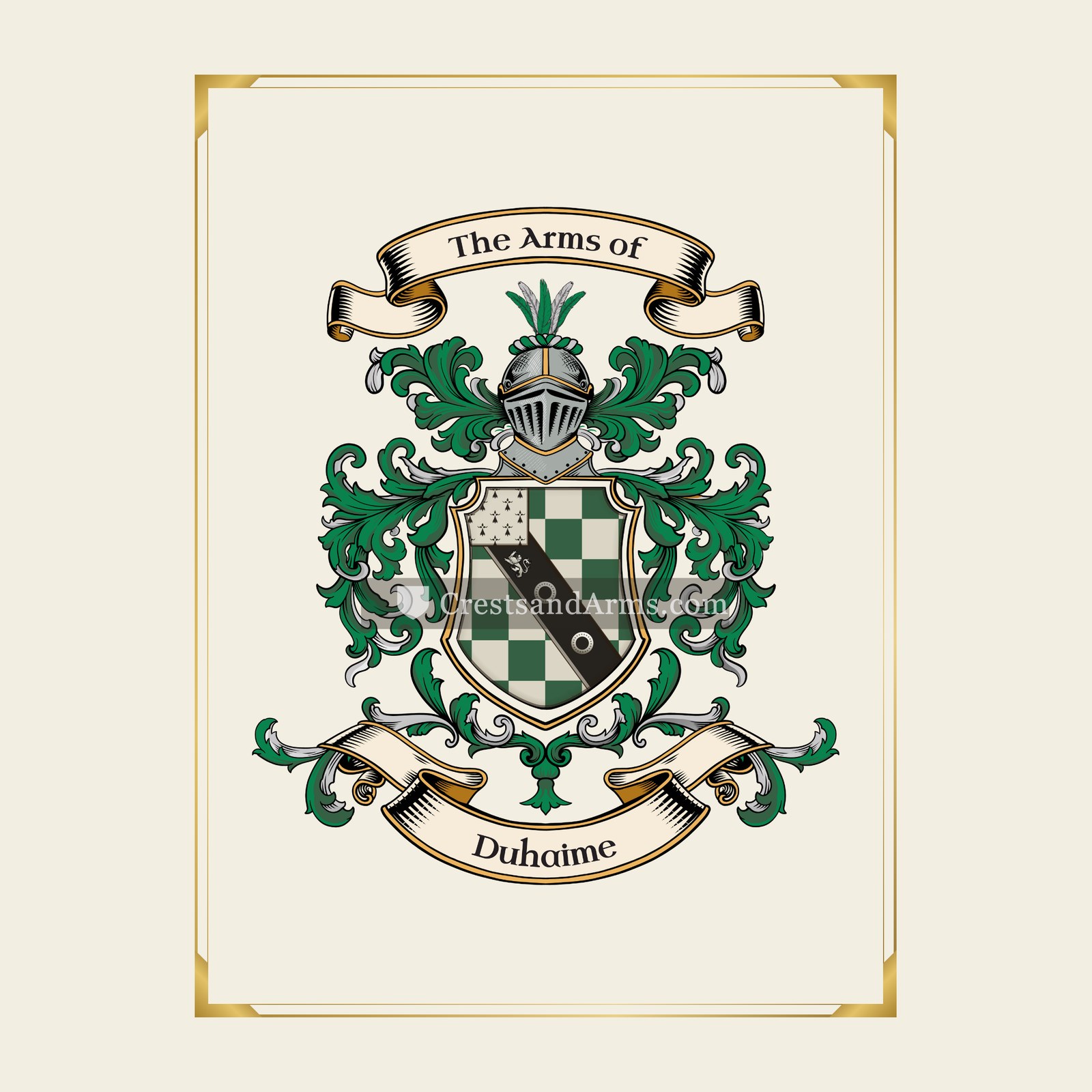 With gold border