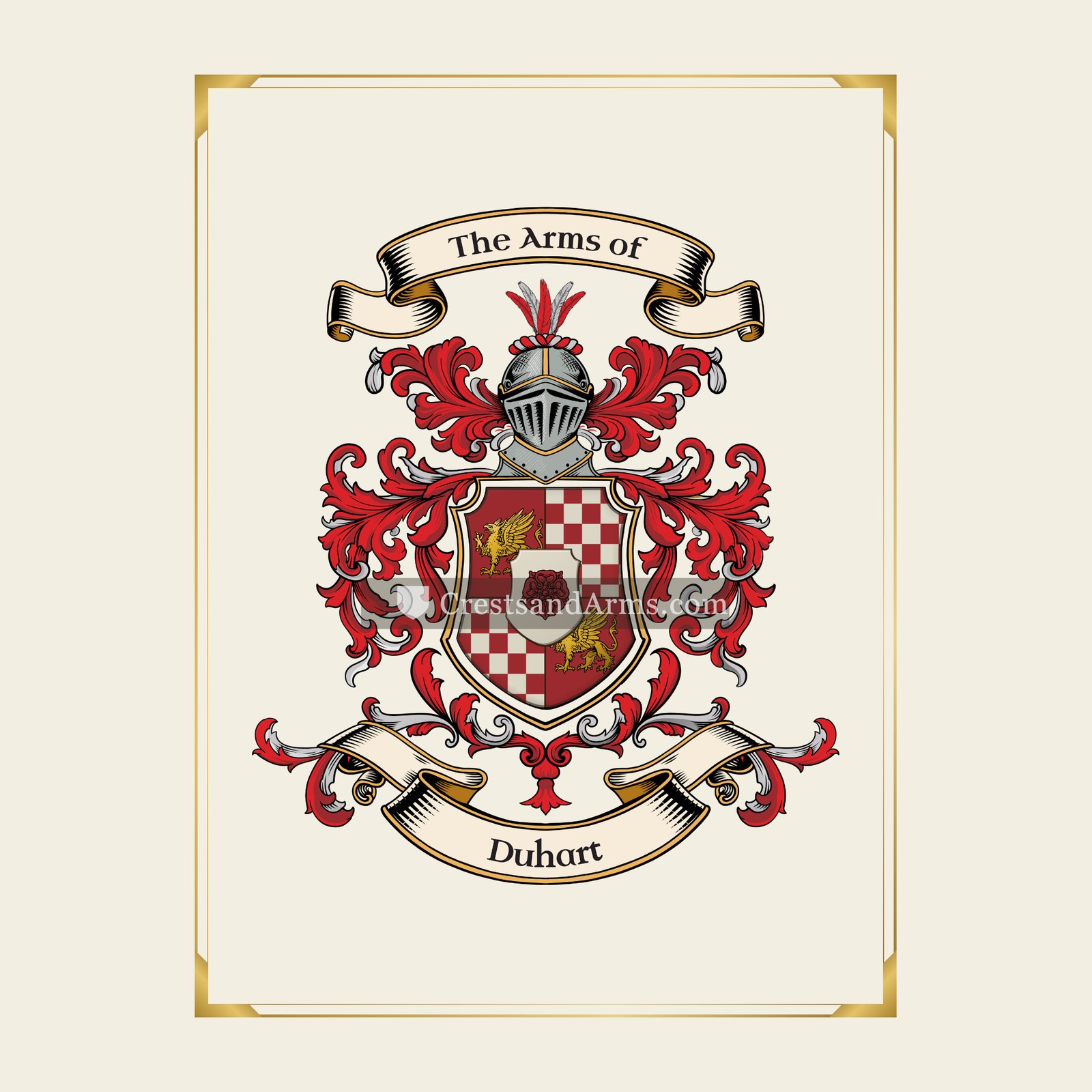 With gold border