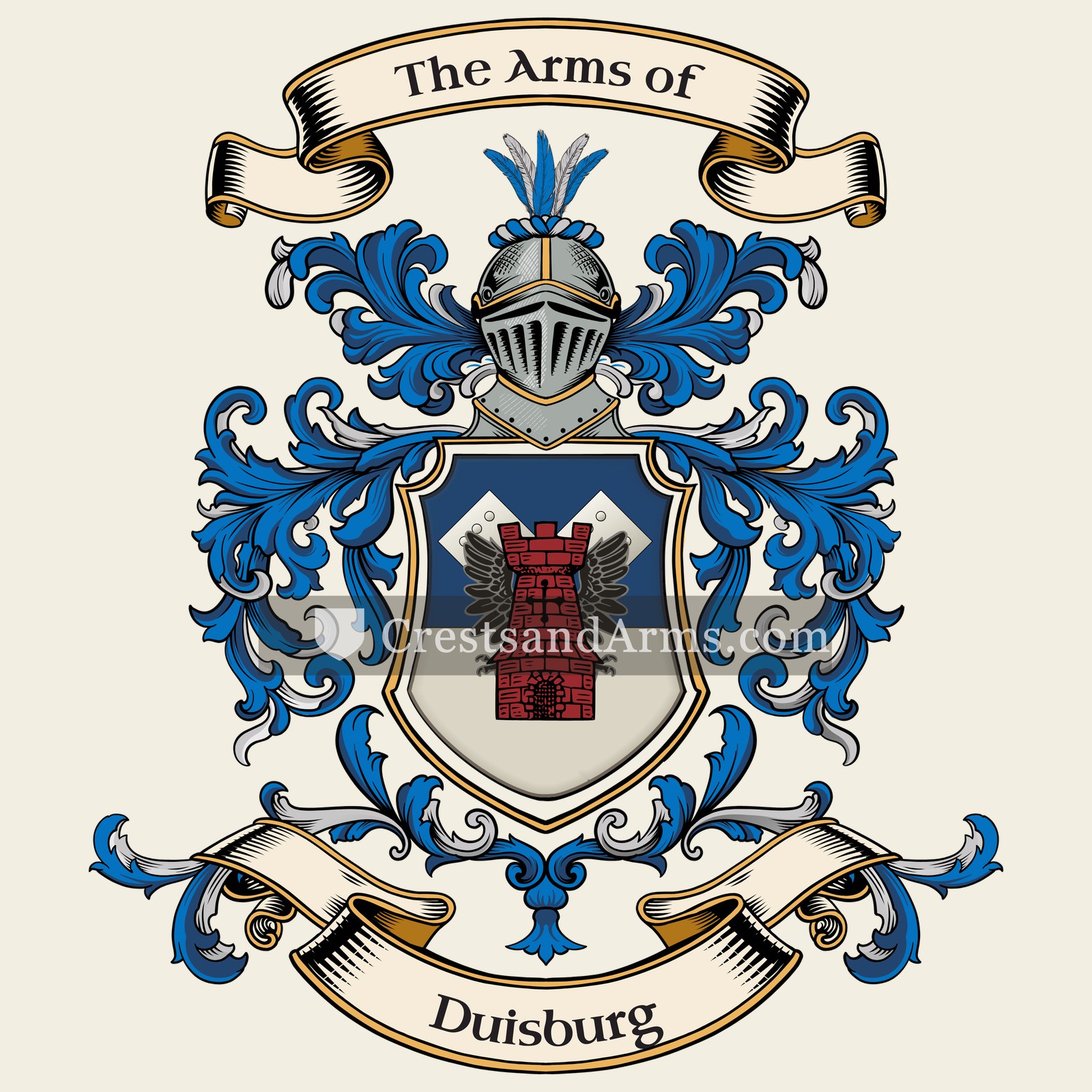 The Duisburg coat of arms, drawn from the recorded blazon