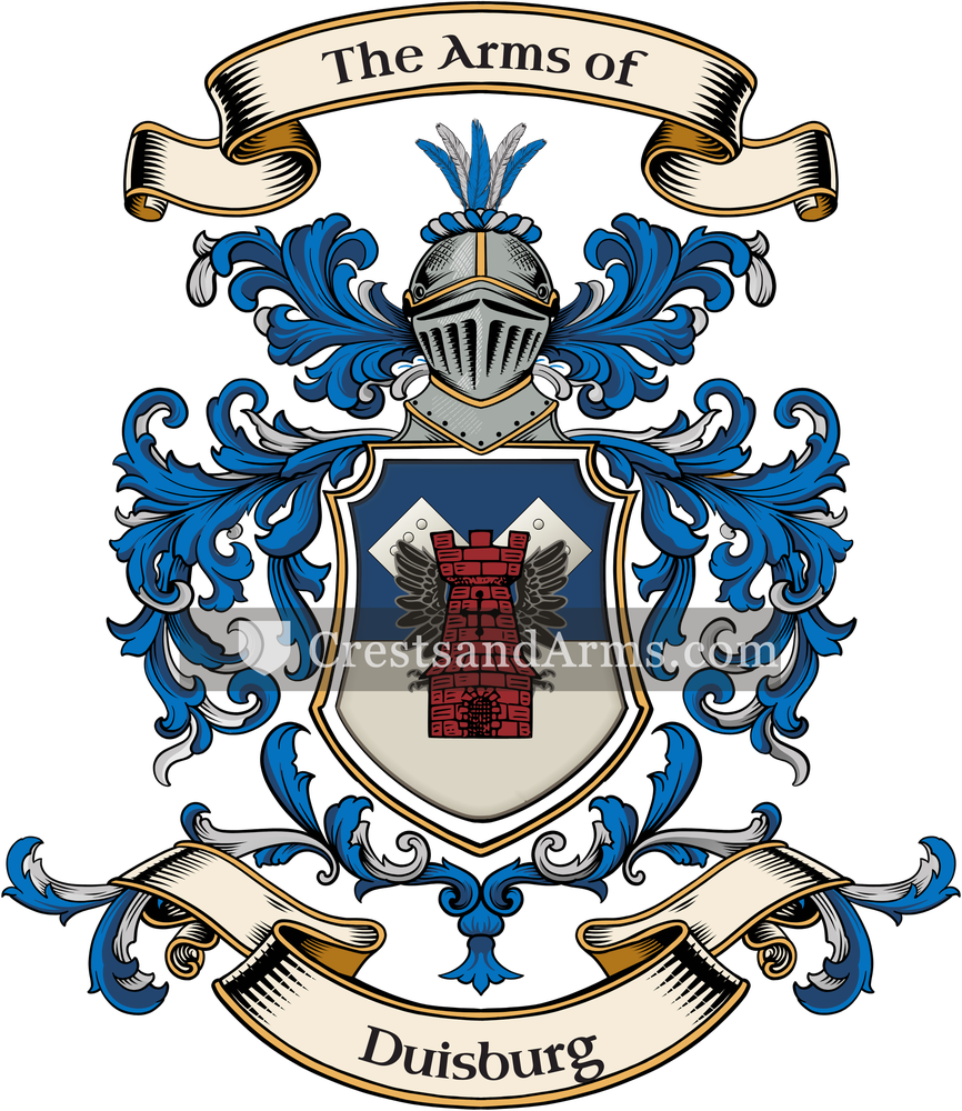 The Duisburg coat of arms, drawn from the recorded blazon