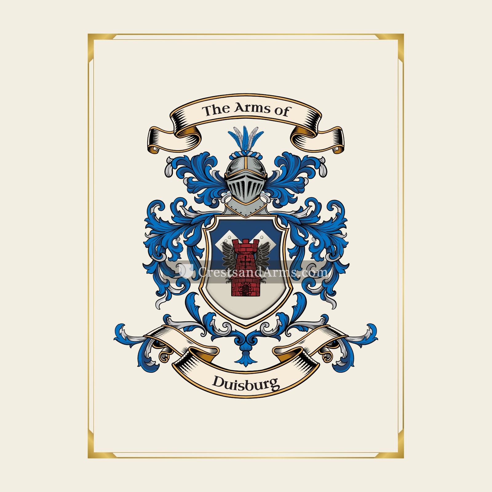 With gold border