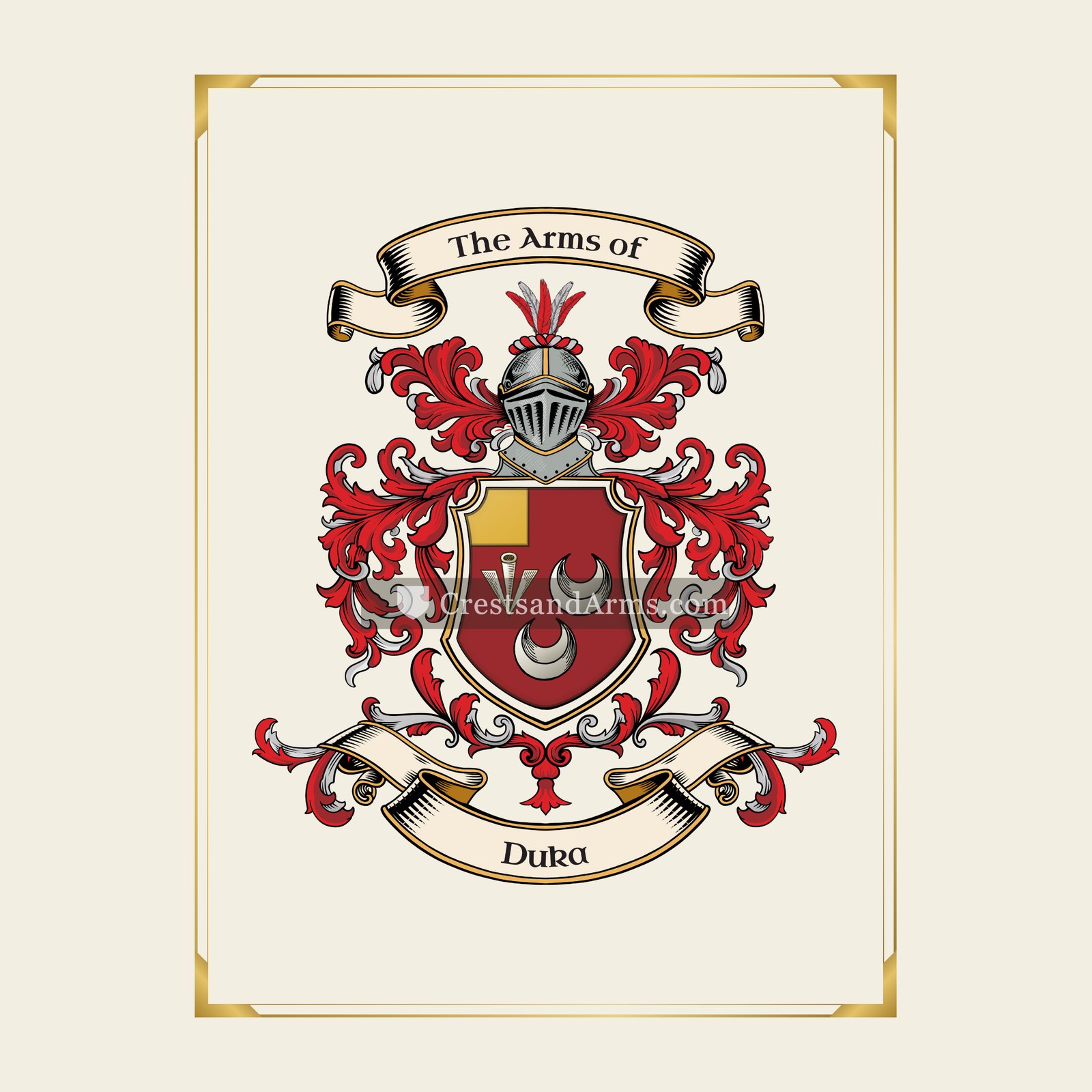With gold border