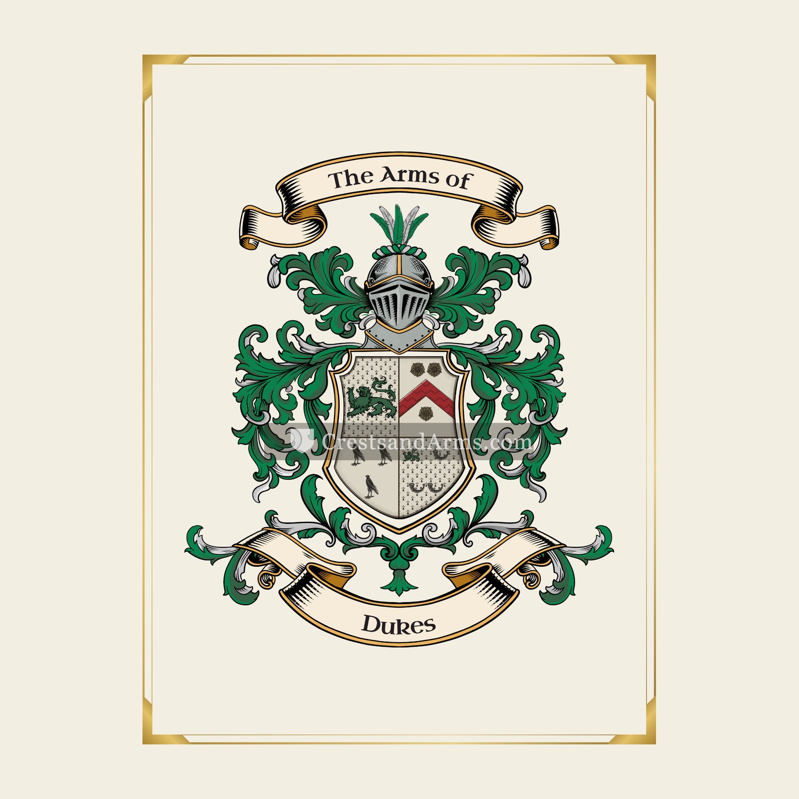 With gold border