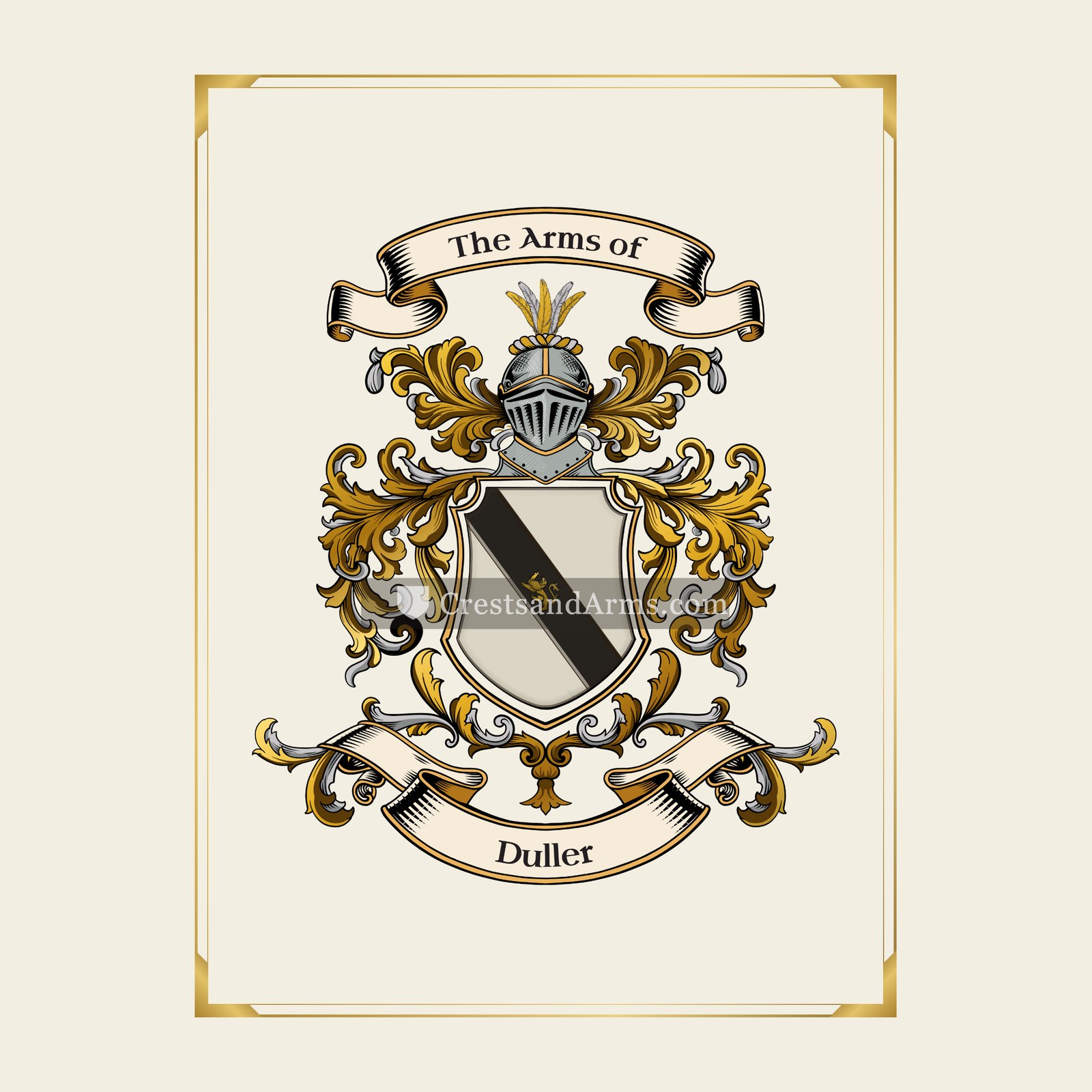 With gold border